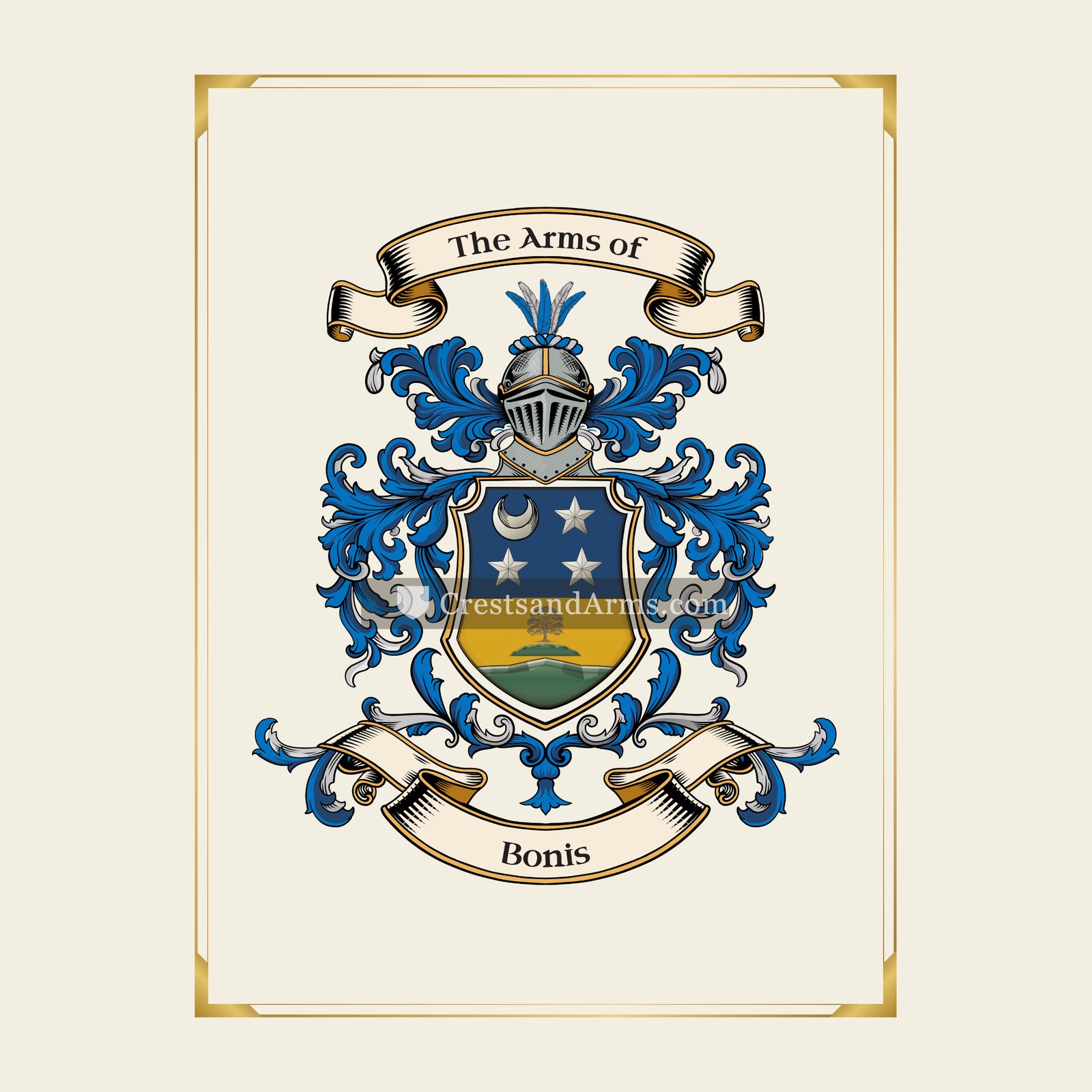 With gold border
