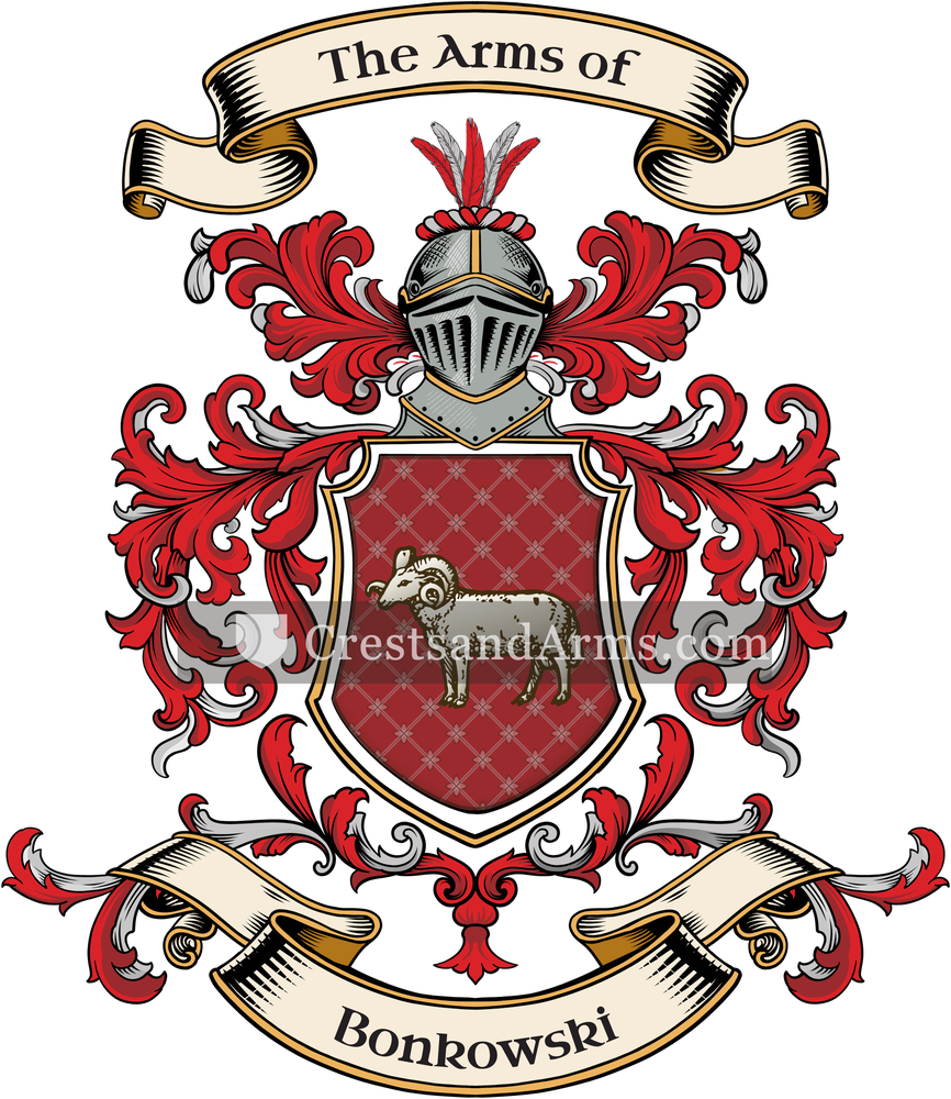 The Bonkowski coat of arms, drawn from the recorded blazon