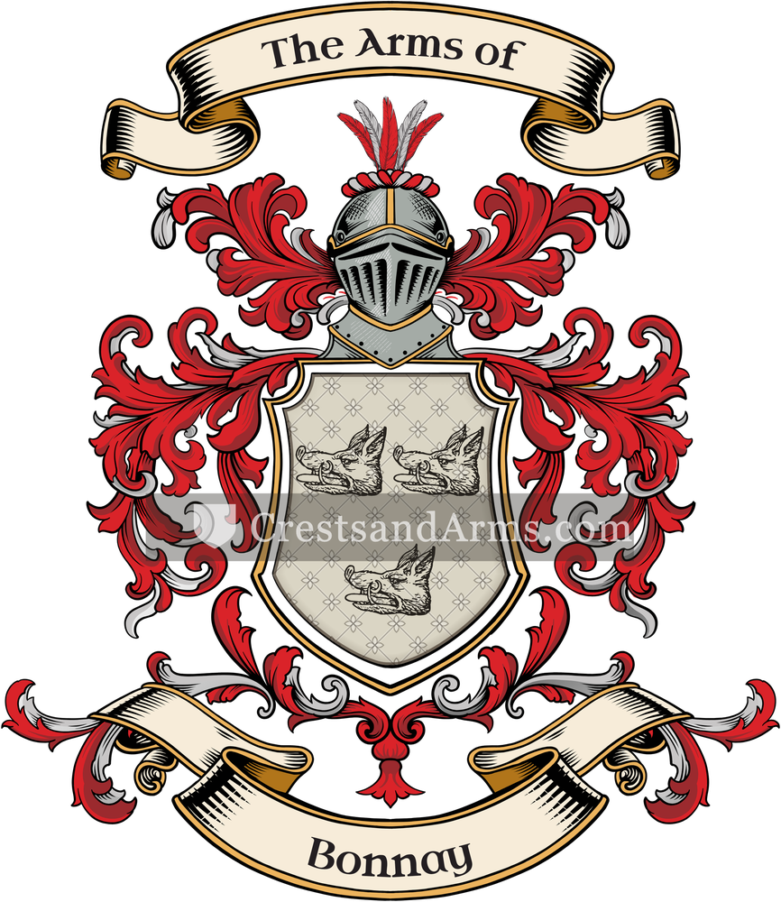The Bonnay coat of arms, drawn from the recorded blazon