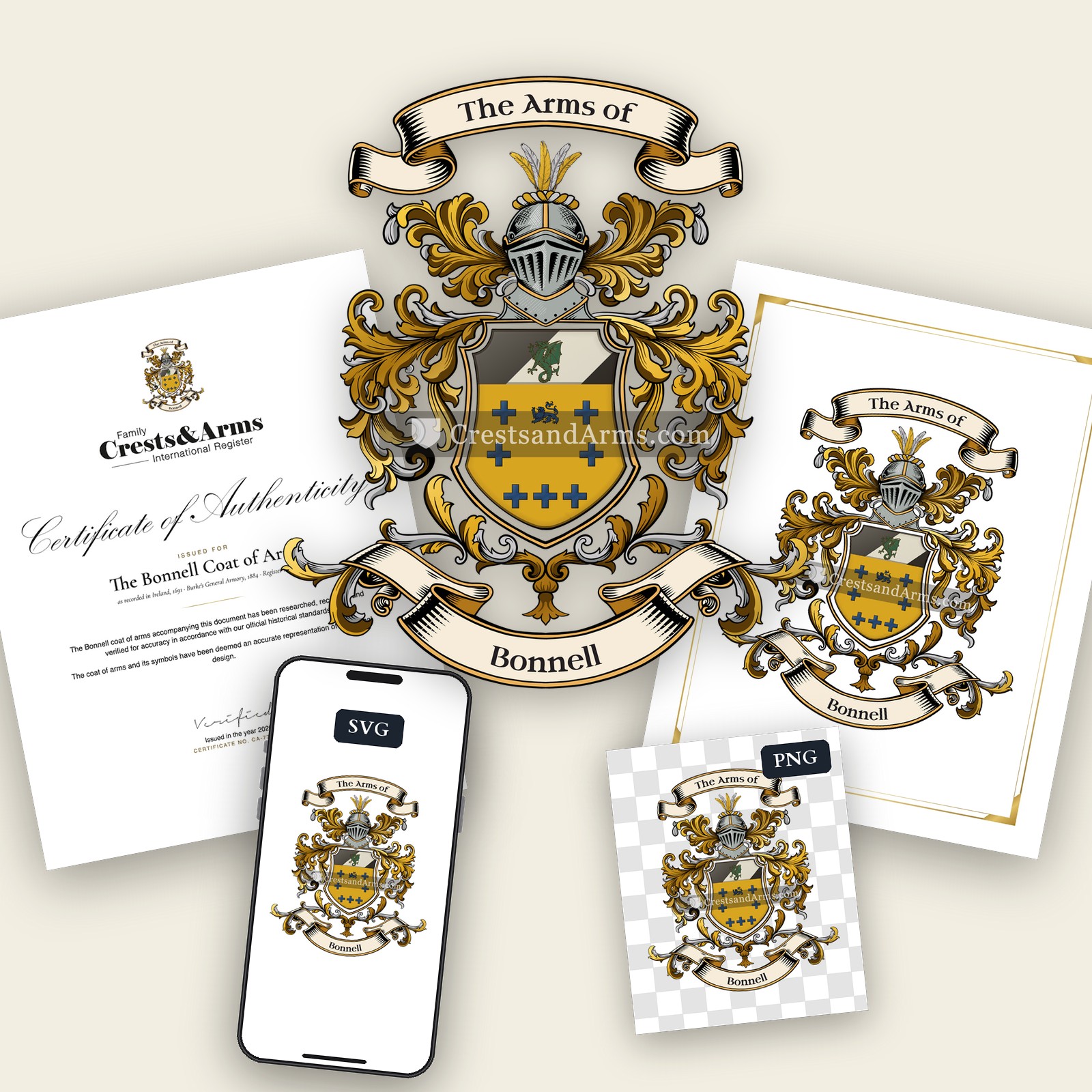 The Bonnell coat of arms