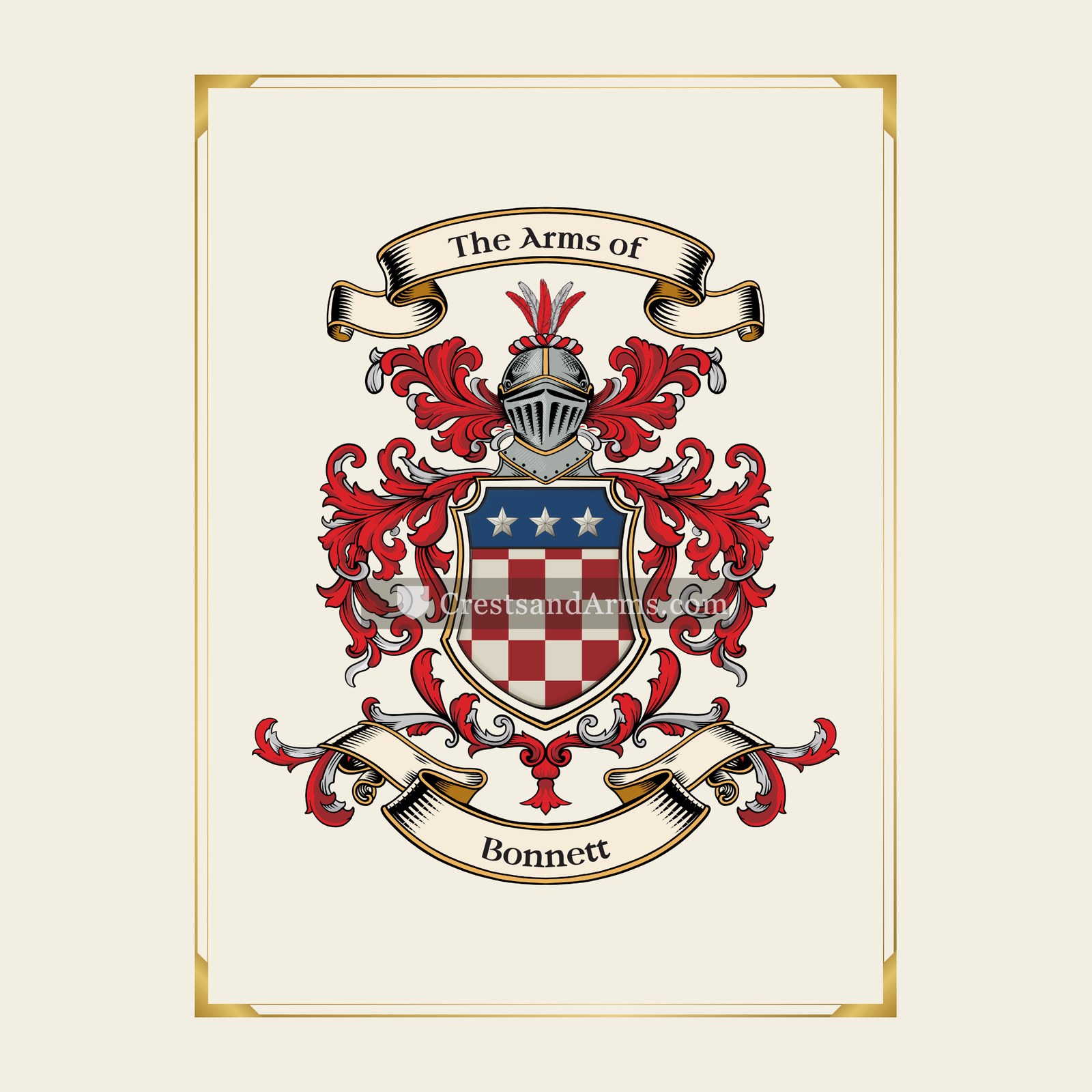With gold border