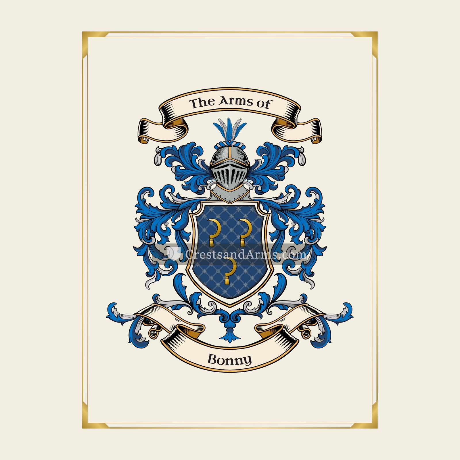With gold border