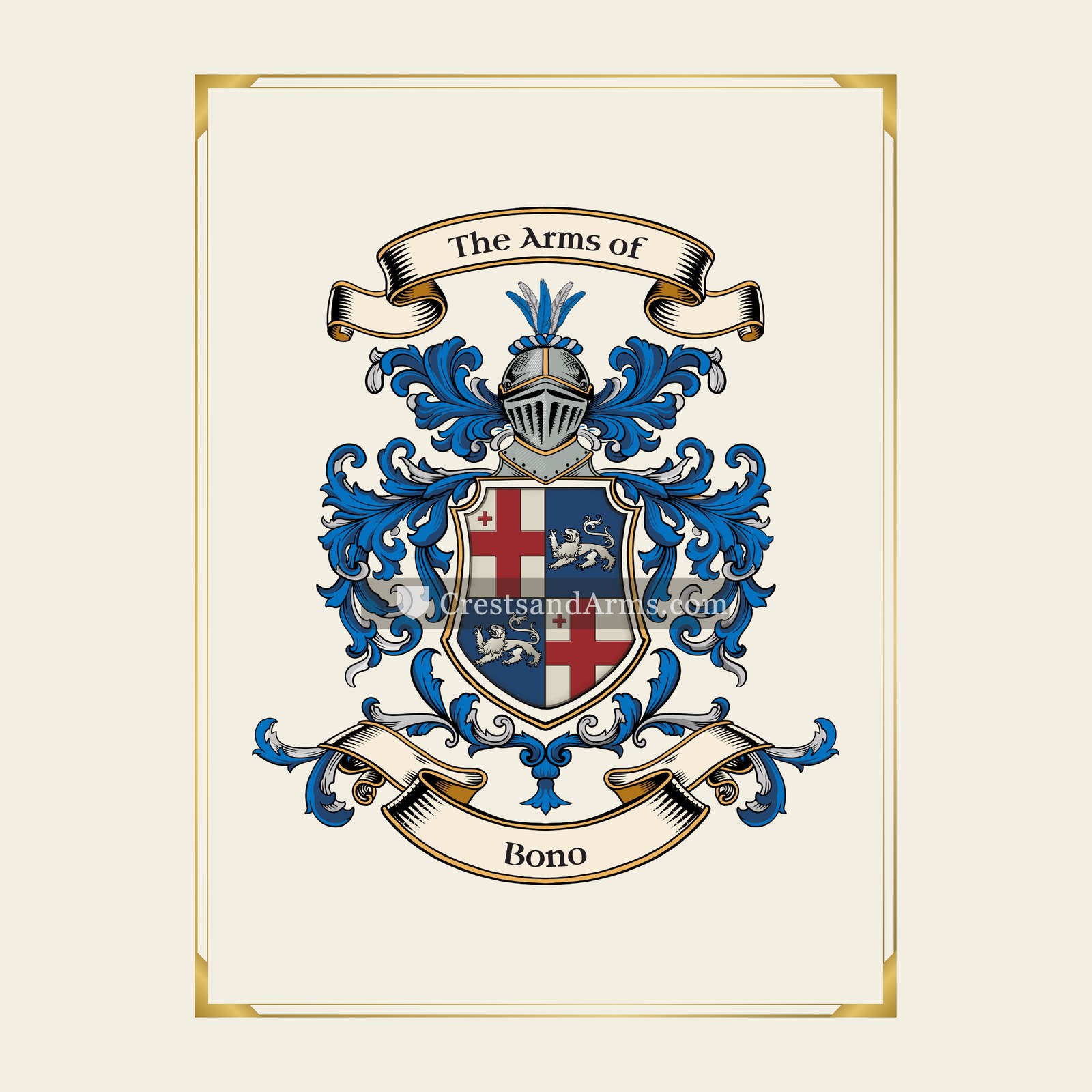 With gold border