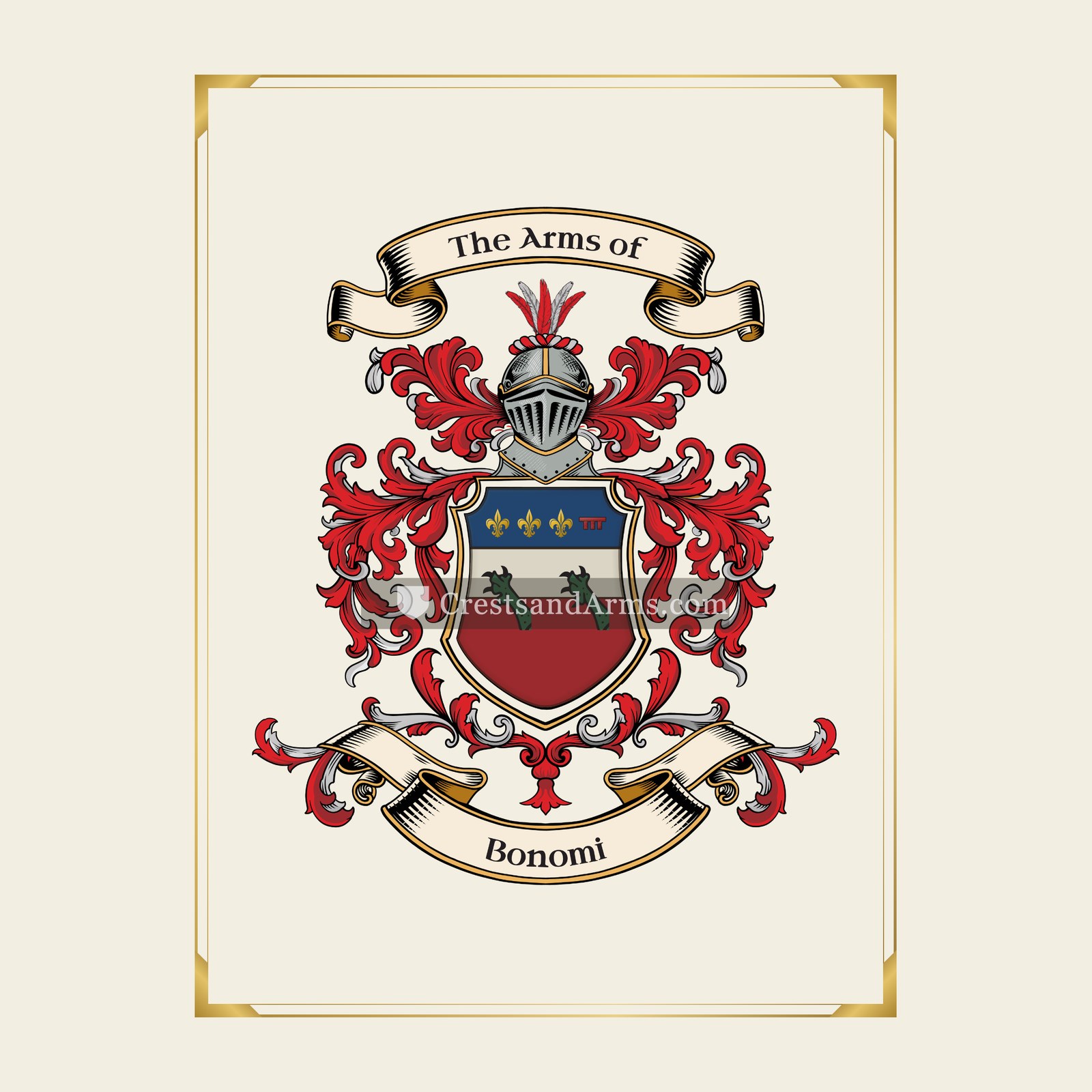 With gold border