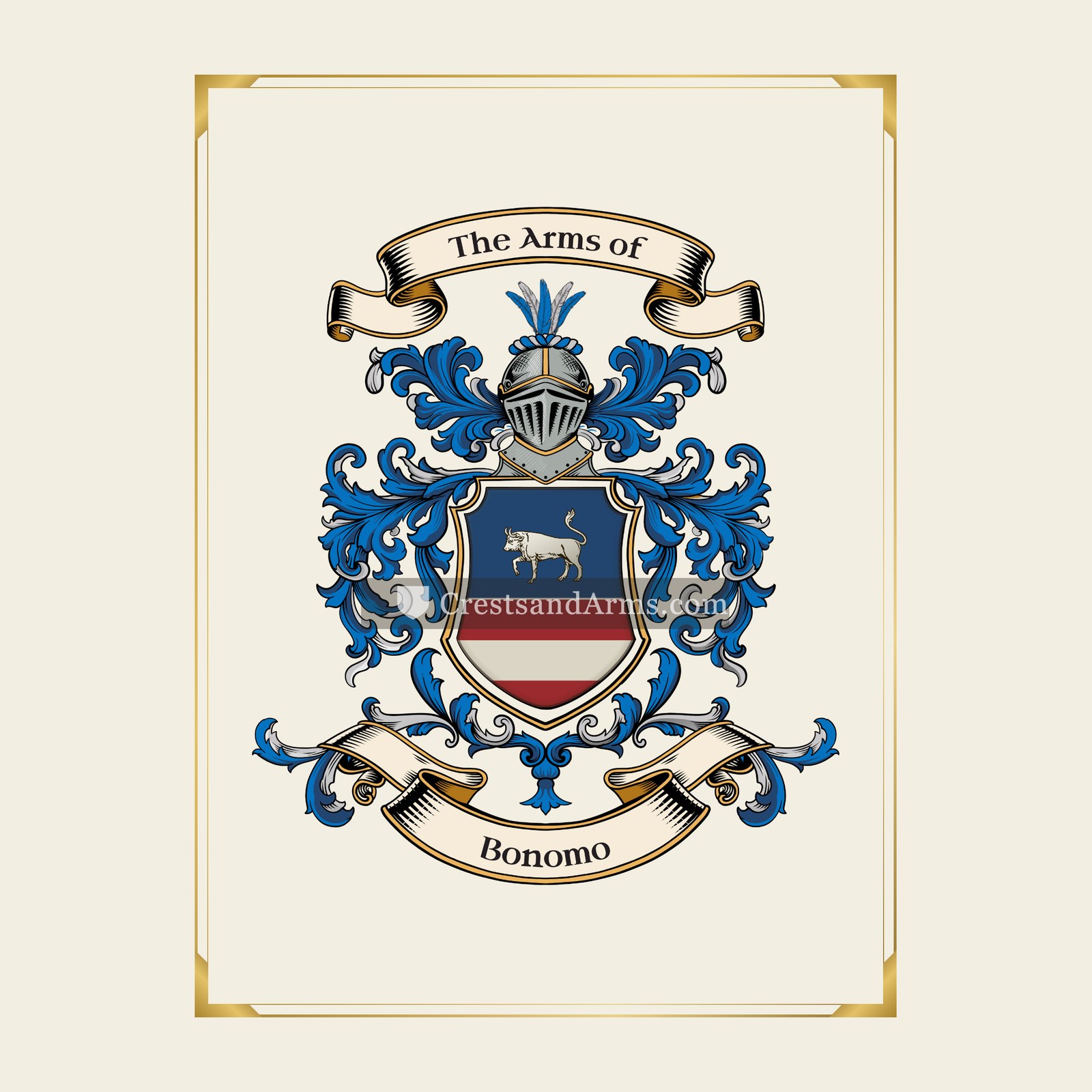 With gold border
