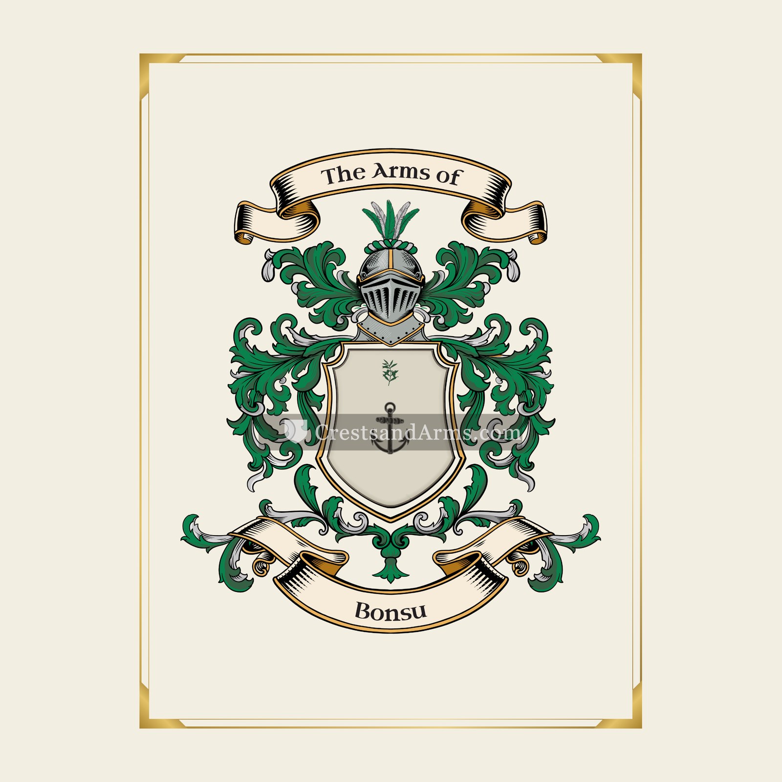 With gold border