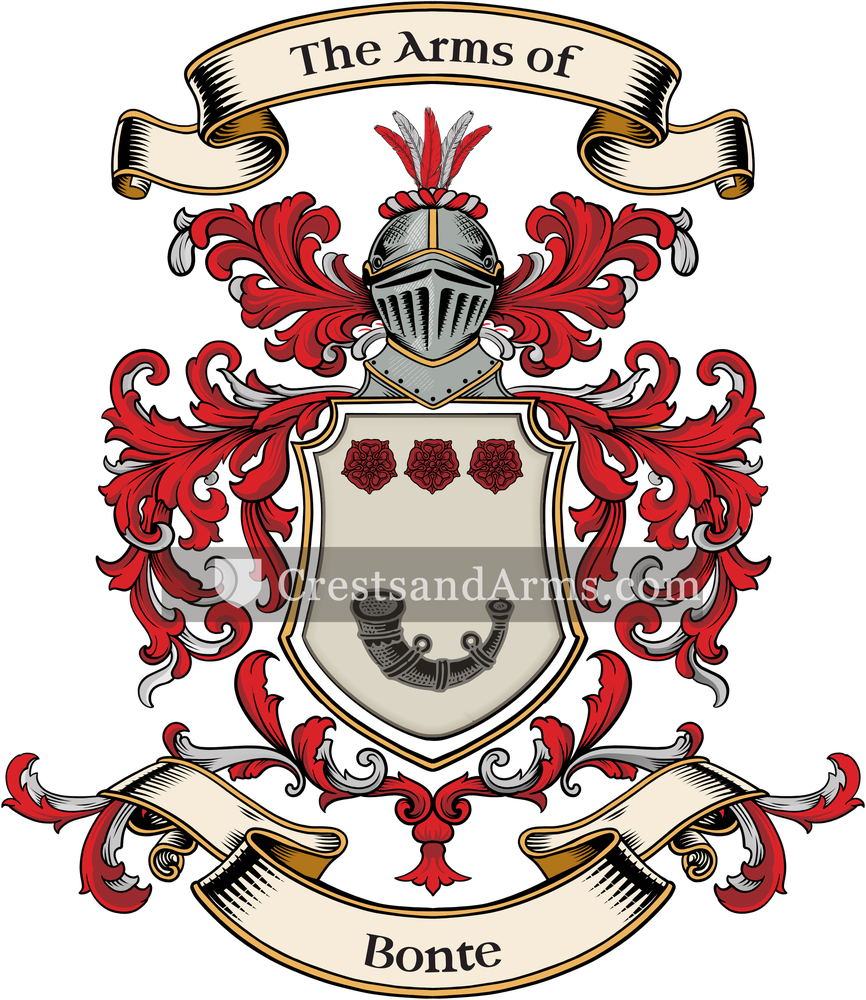 The Bonte coat of arms, drawn from the recorded blazon