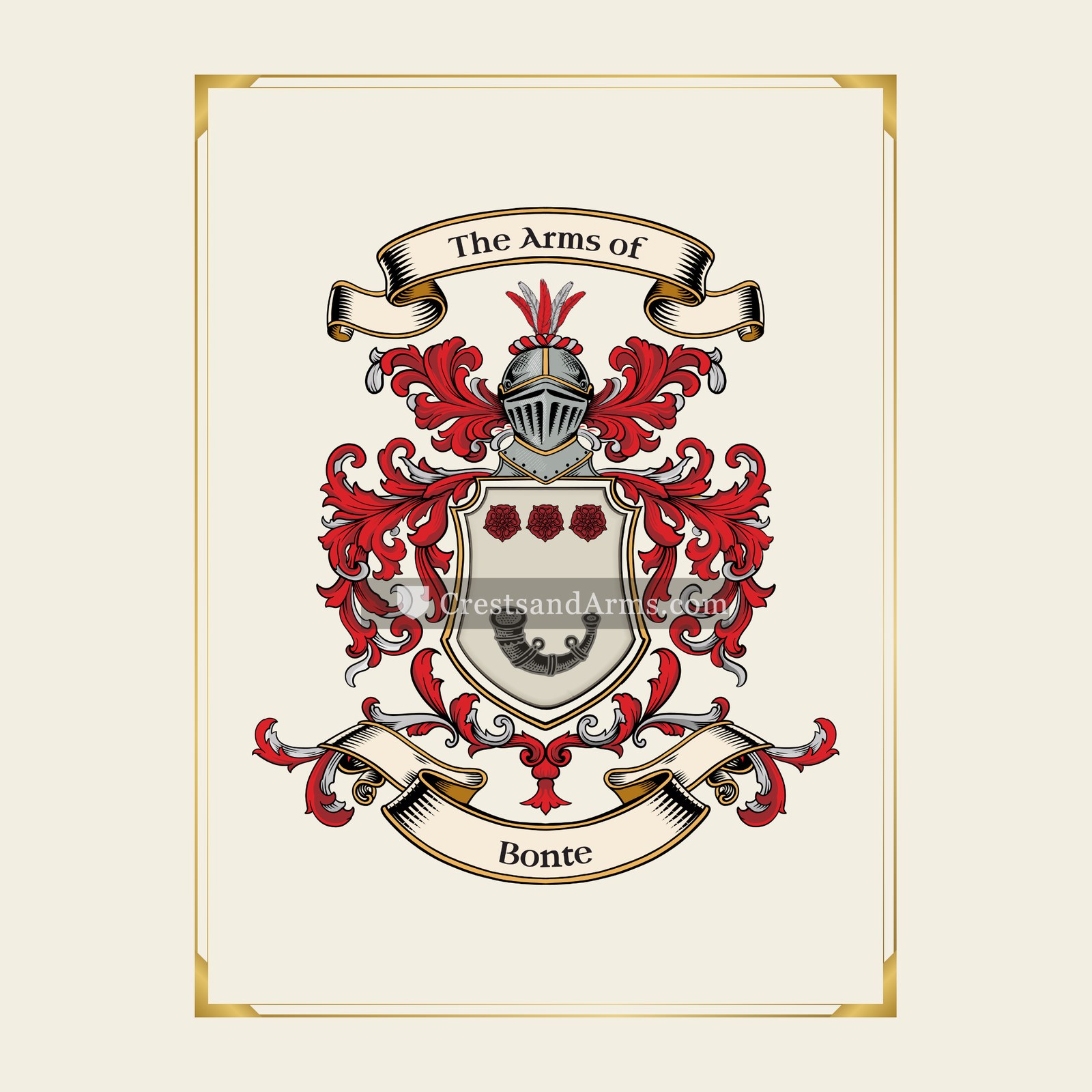With gold border