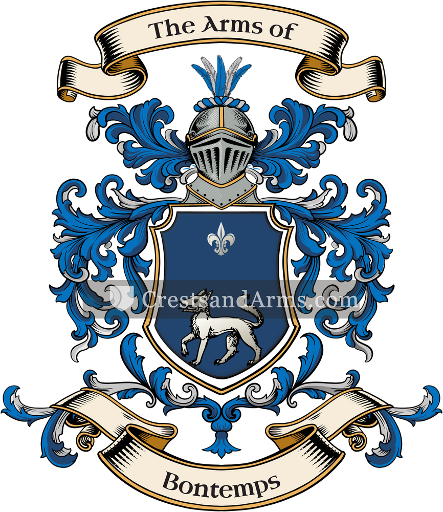 The Bontemps coat of arms, drawn from the recorded blazon