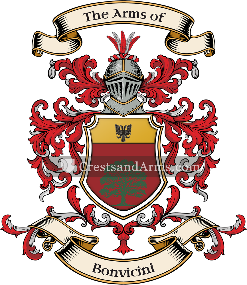 The Bonvicini coat of arms, drawn from the recorded blazon