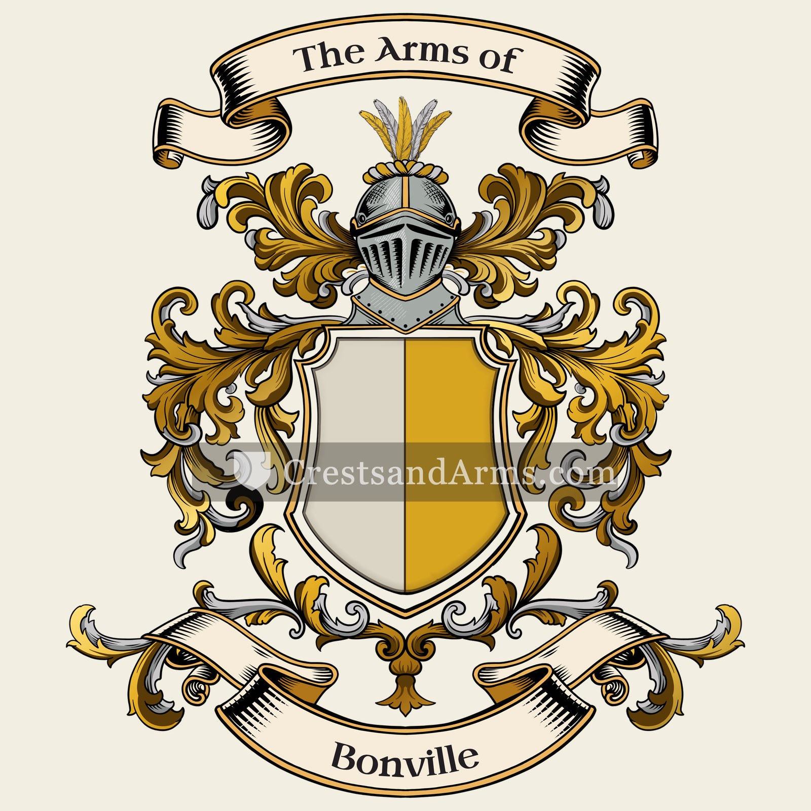 The Bonville coat of arms, drawn from the recorded blazon