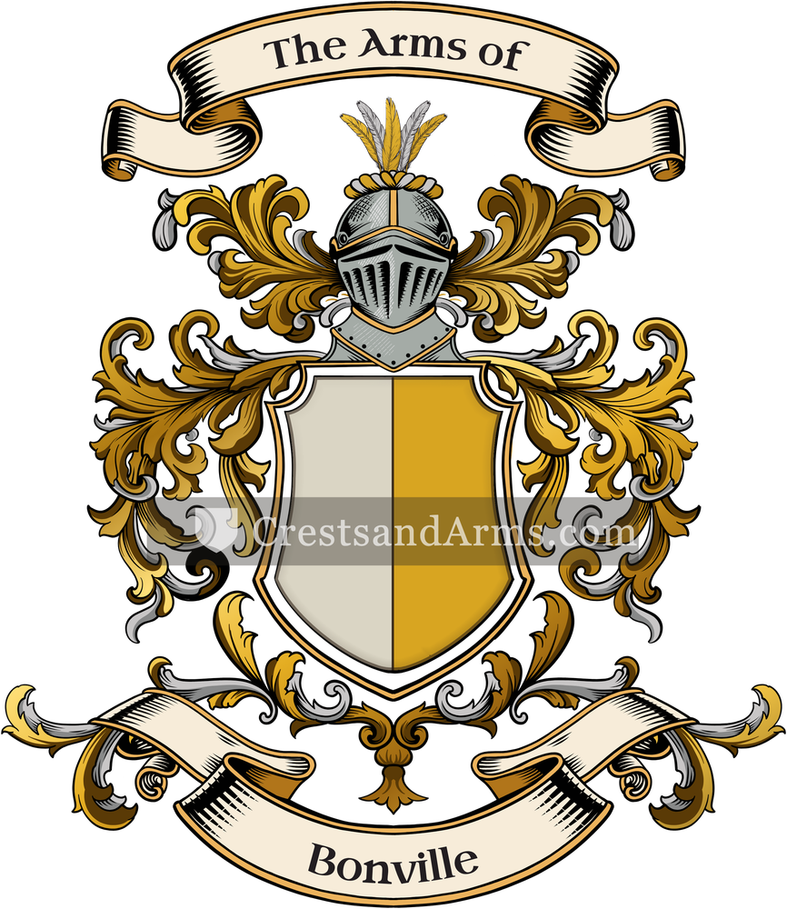 The Bonville coat of arms, drawn from the recorded blazon