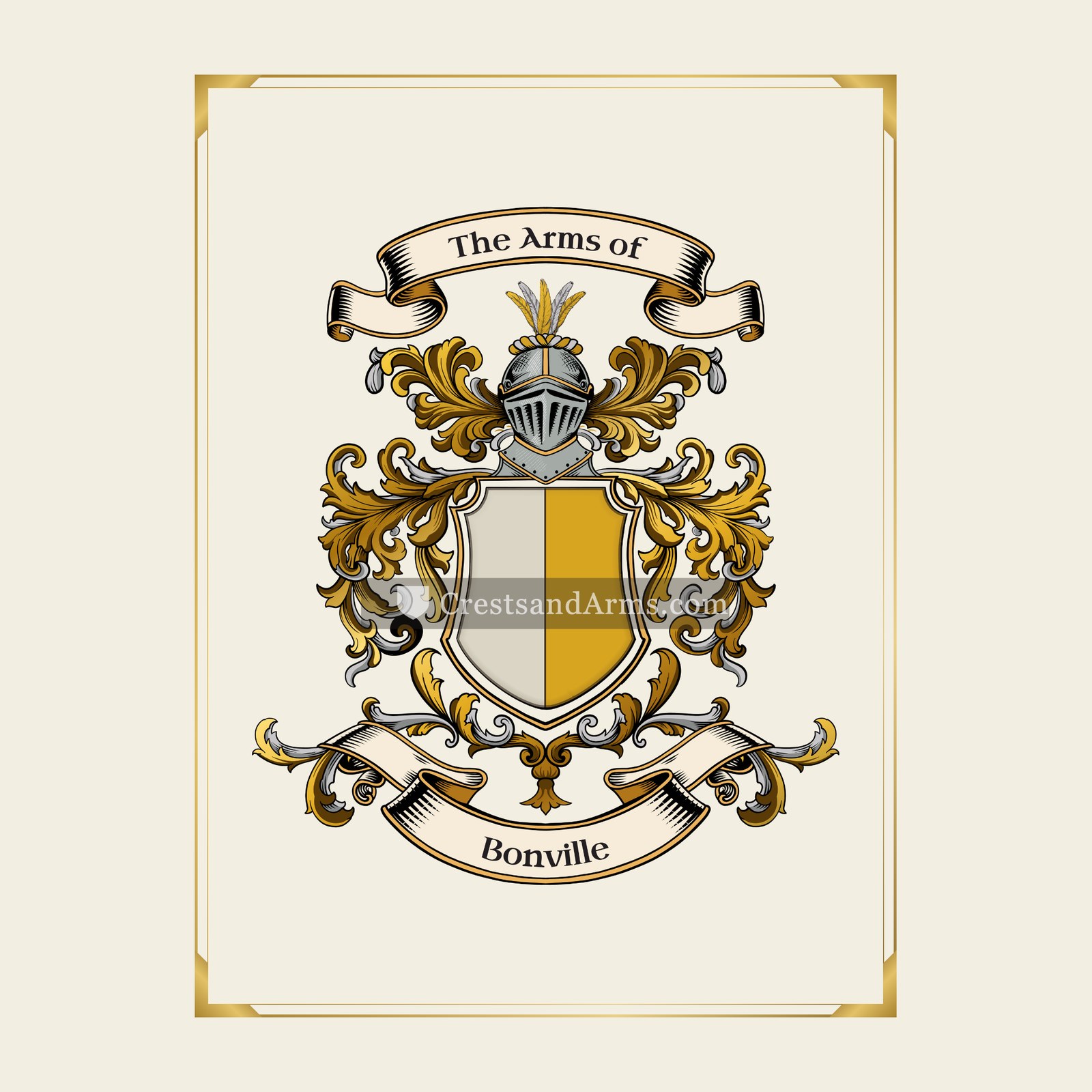 With gold border