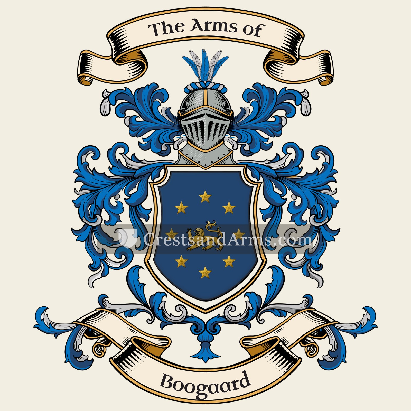 The Boogaard coat of arms, drawn from the recorded blazon