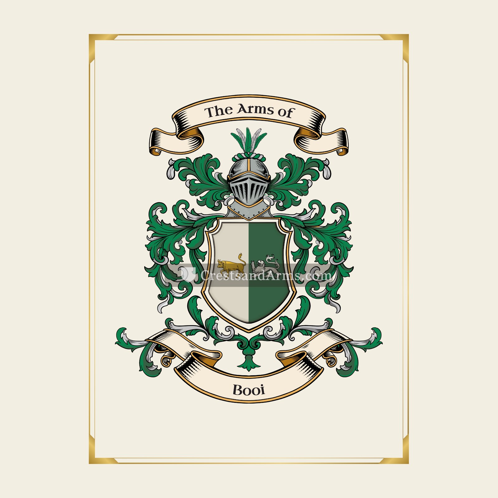 With gold border