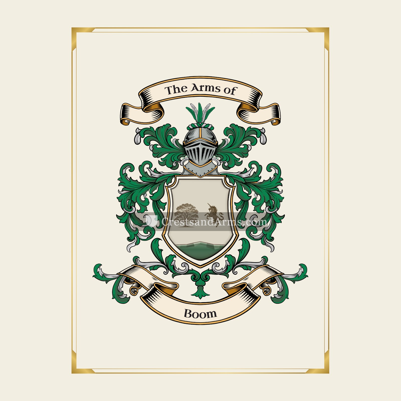With gold border