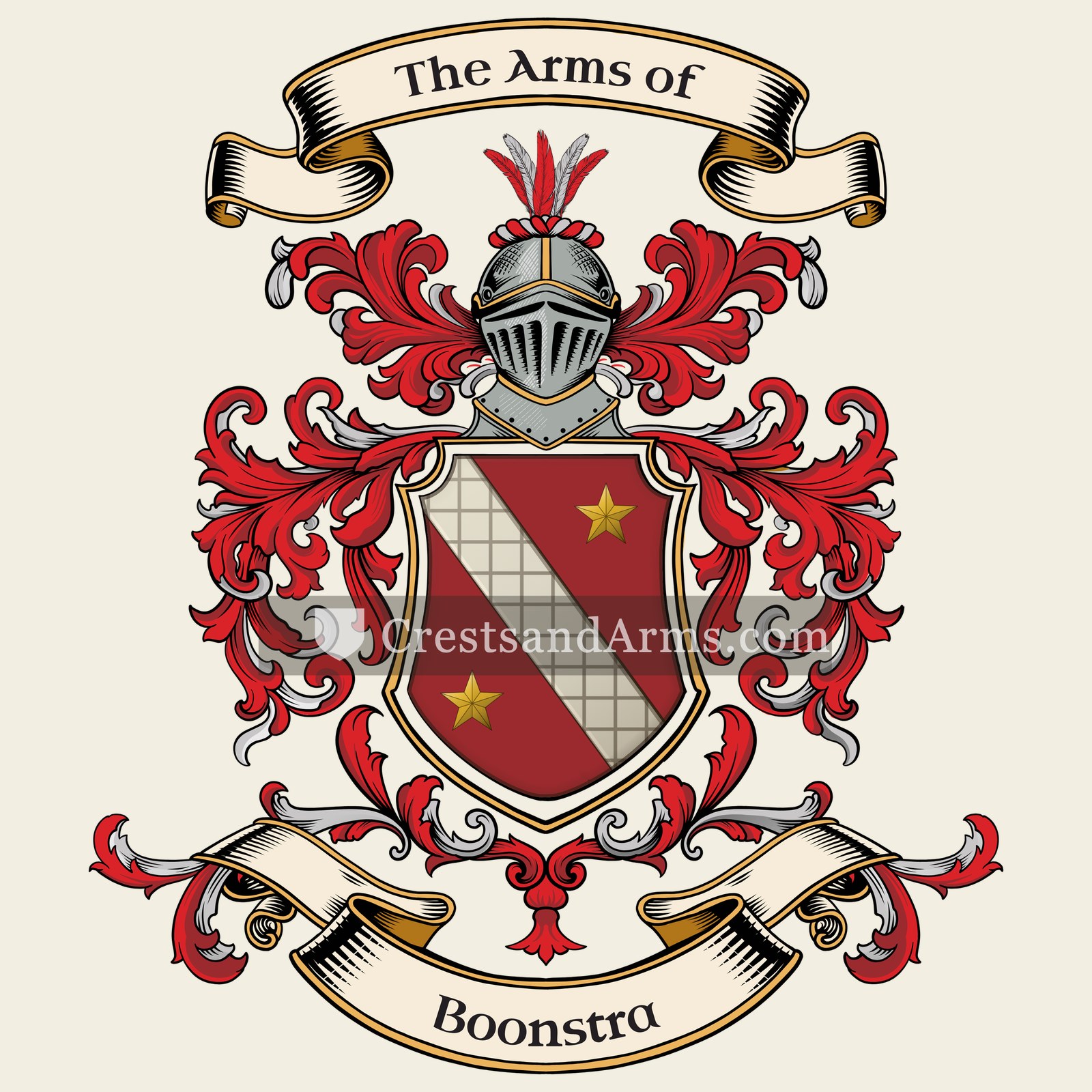 The Boonstra coat of arms, drawn from the recorded blazon