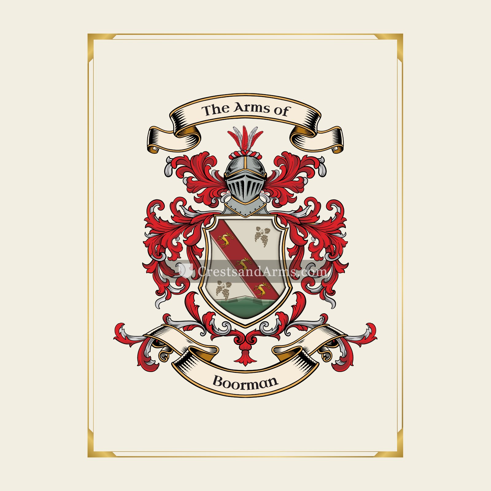 With gold border