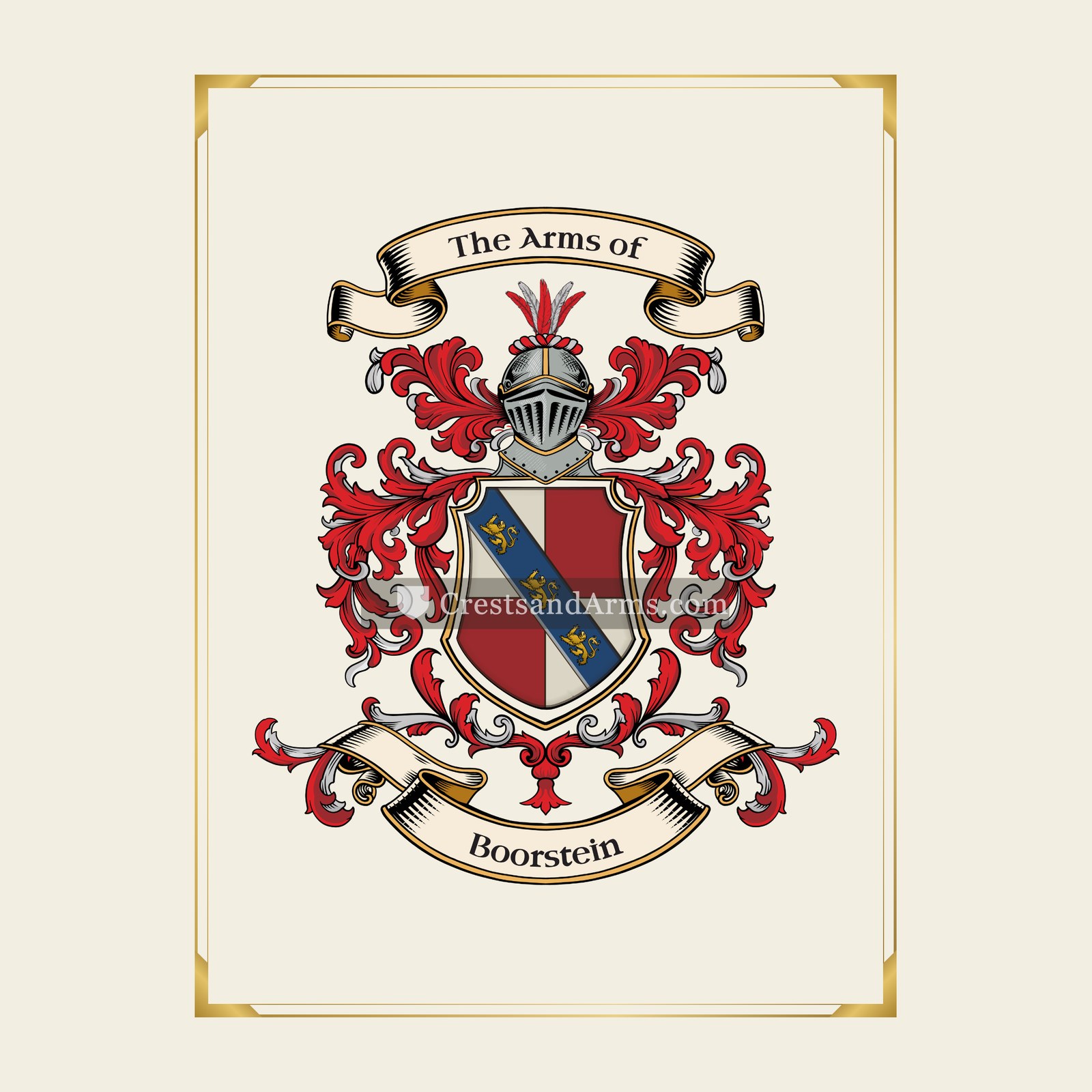 With gold border