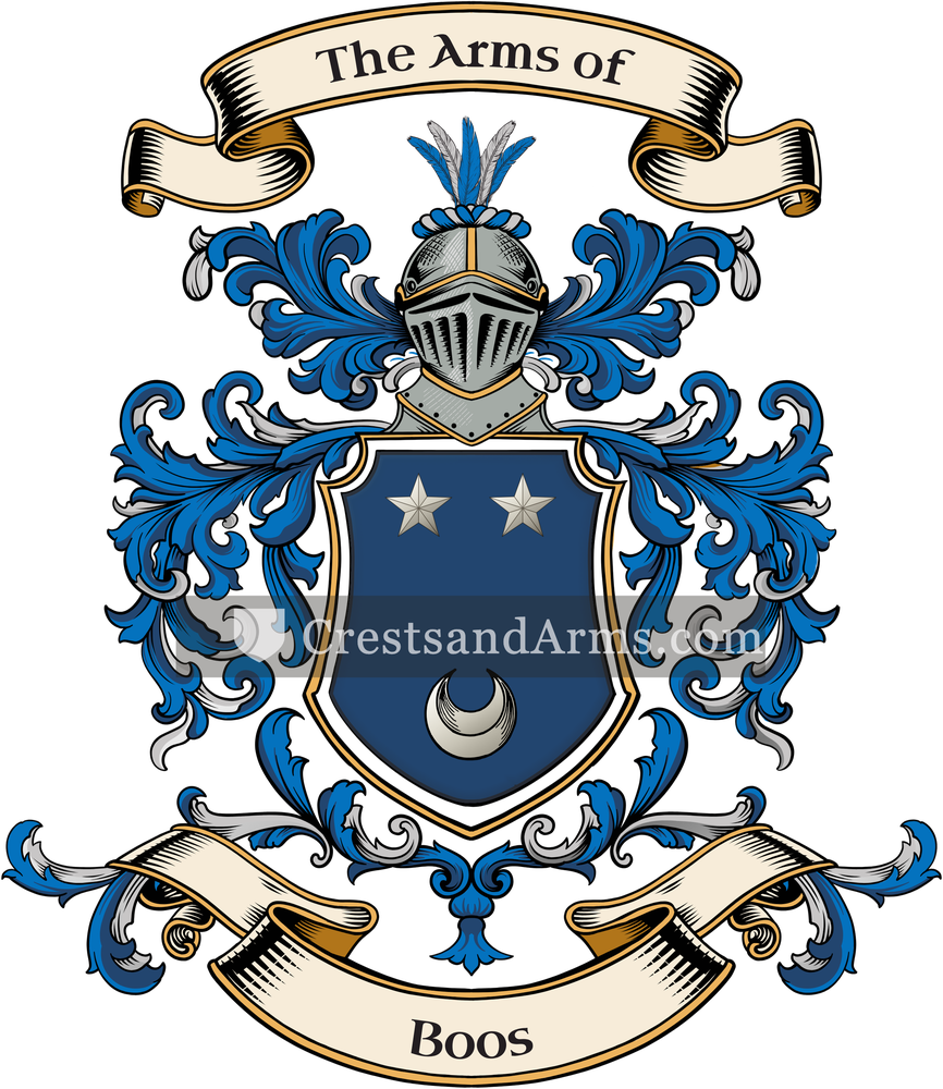 The Boos coat of arms, drawn from the recorded blazon