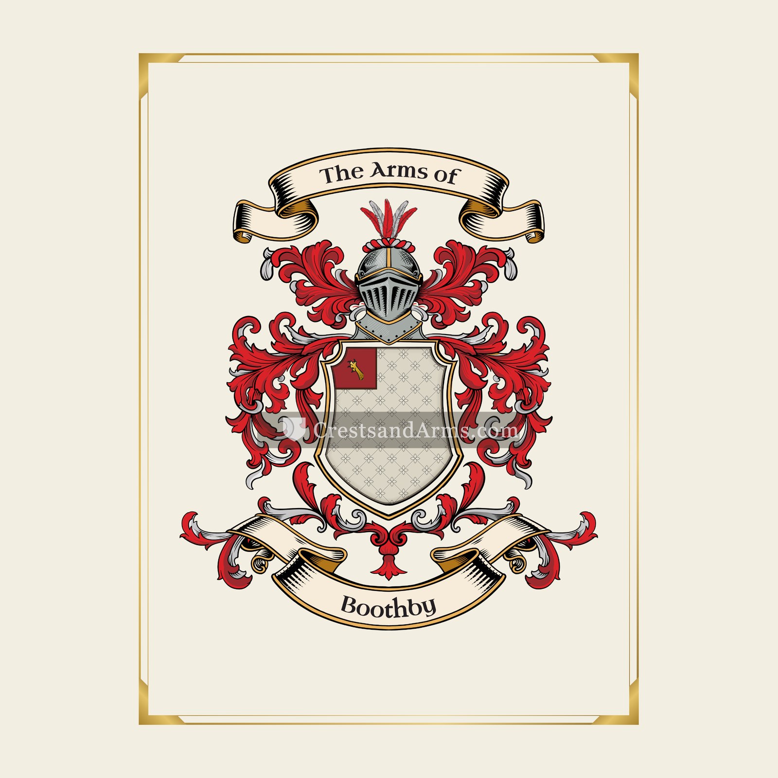 With gold border