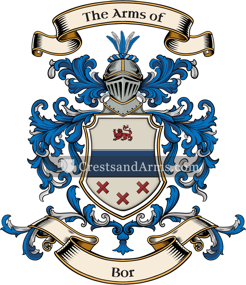 The Bor coat of arms, drawn from the recorded blazon