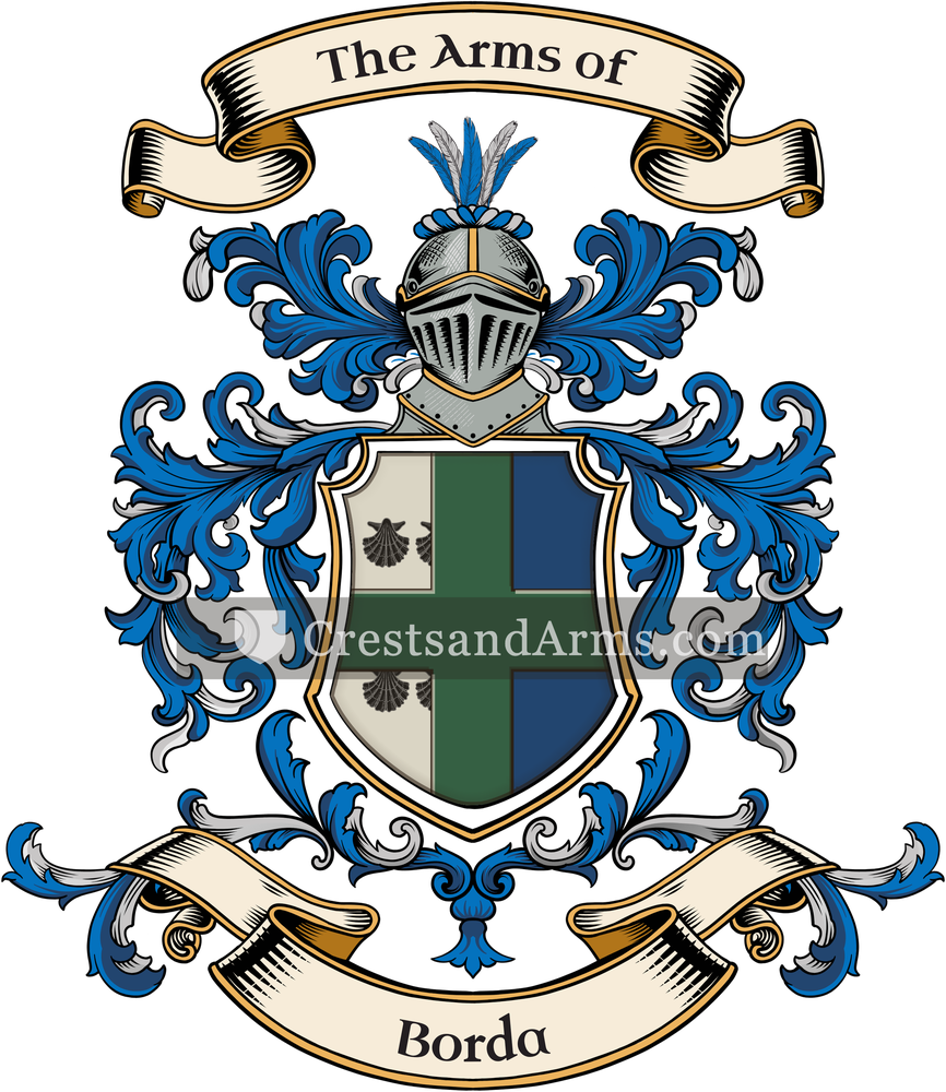 The Borda coat of arms, drawn from the recorded blazon