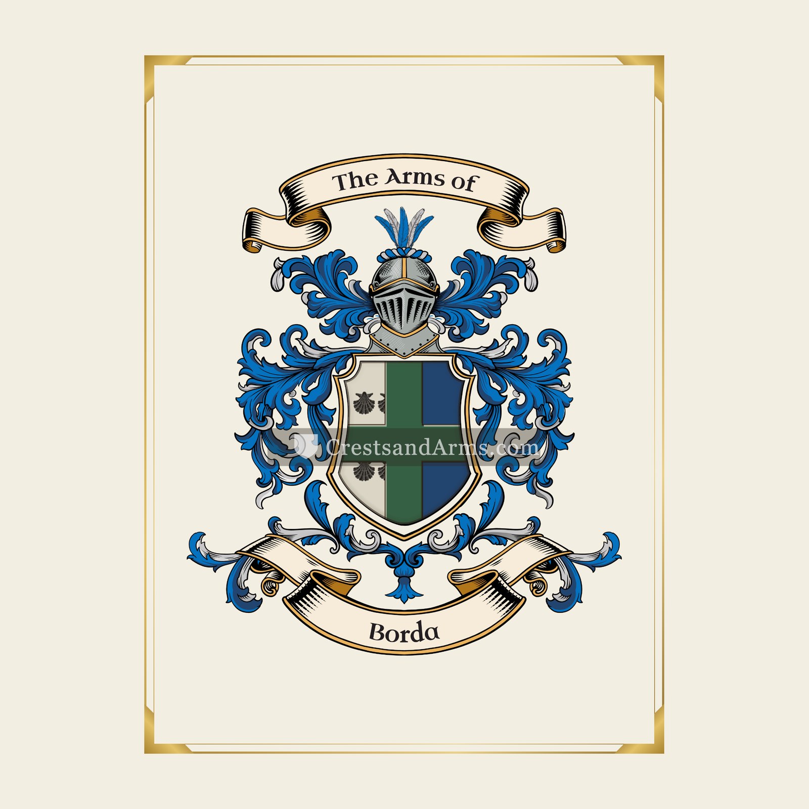 With gold border