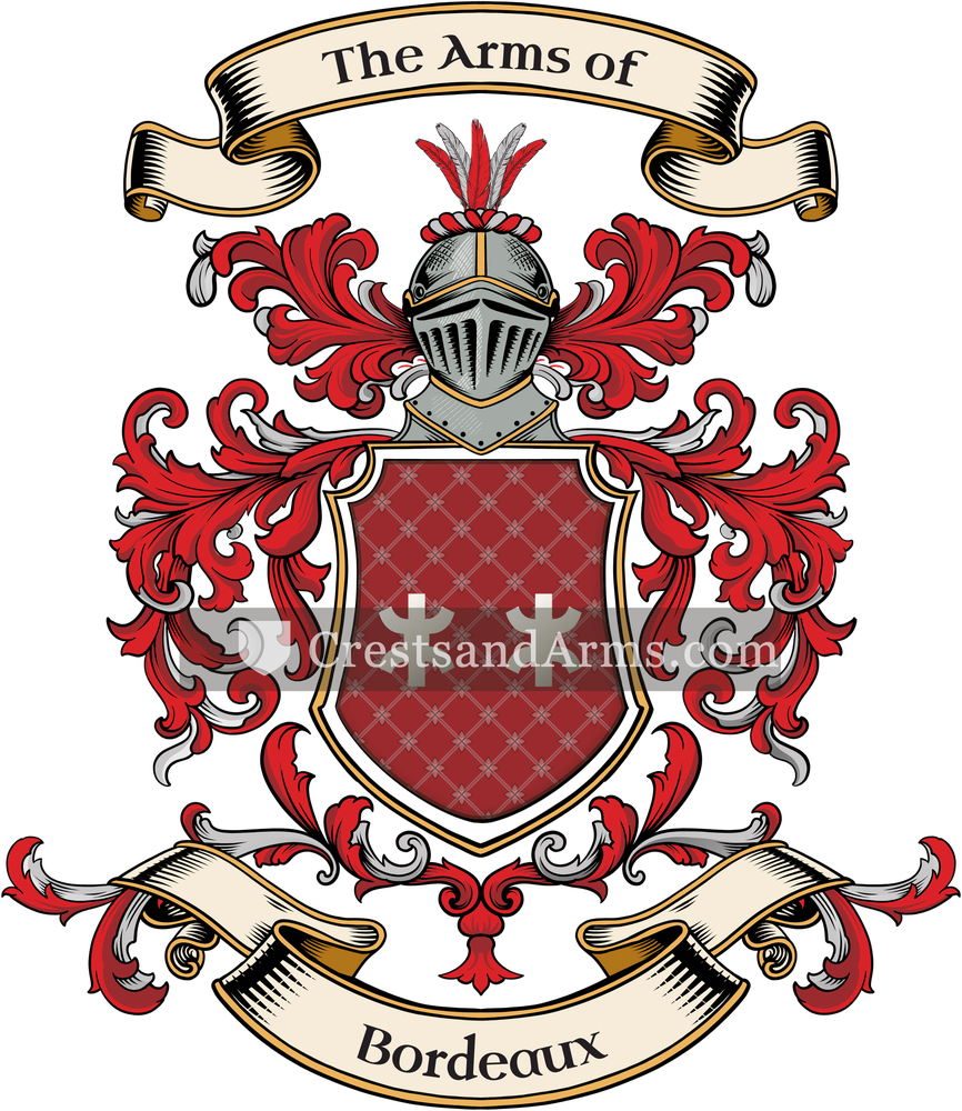 The Bordeaux coat of arms, drawn from the recorded blazon