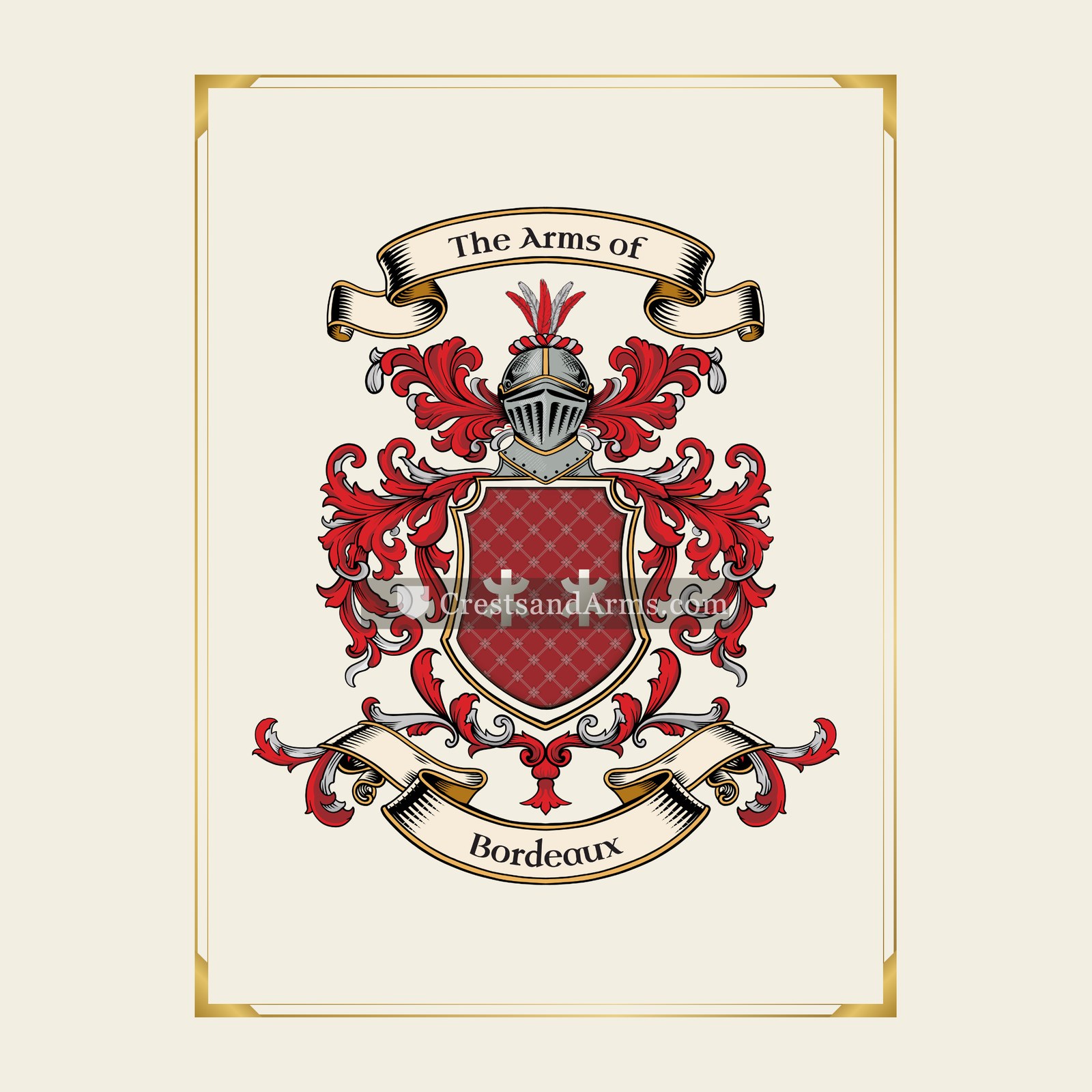With gold border