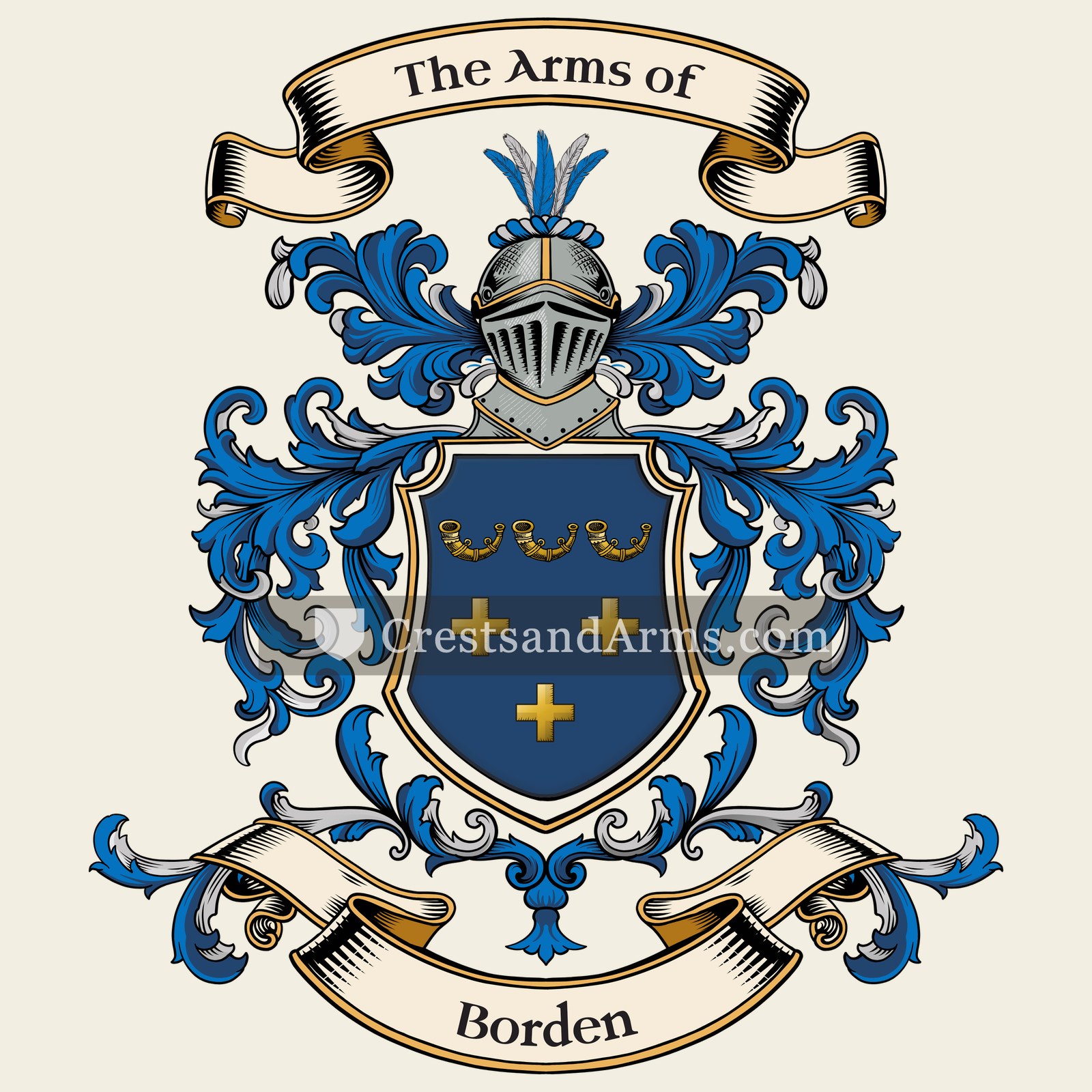 The Borden coat of arms, drawn from the recorded blazon