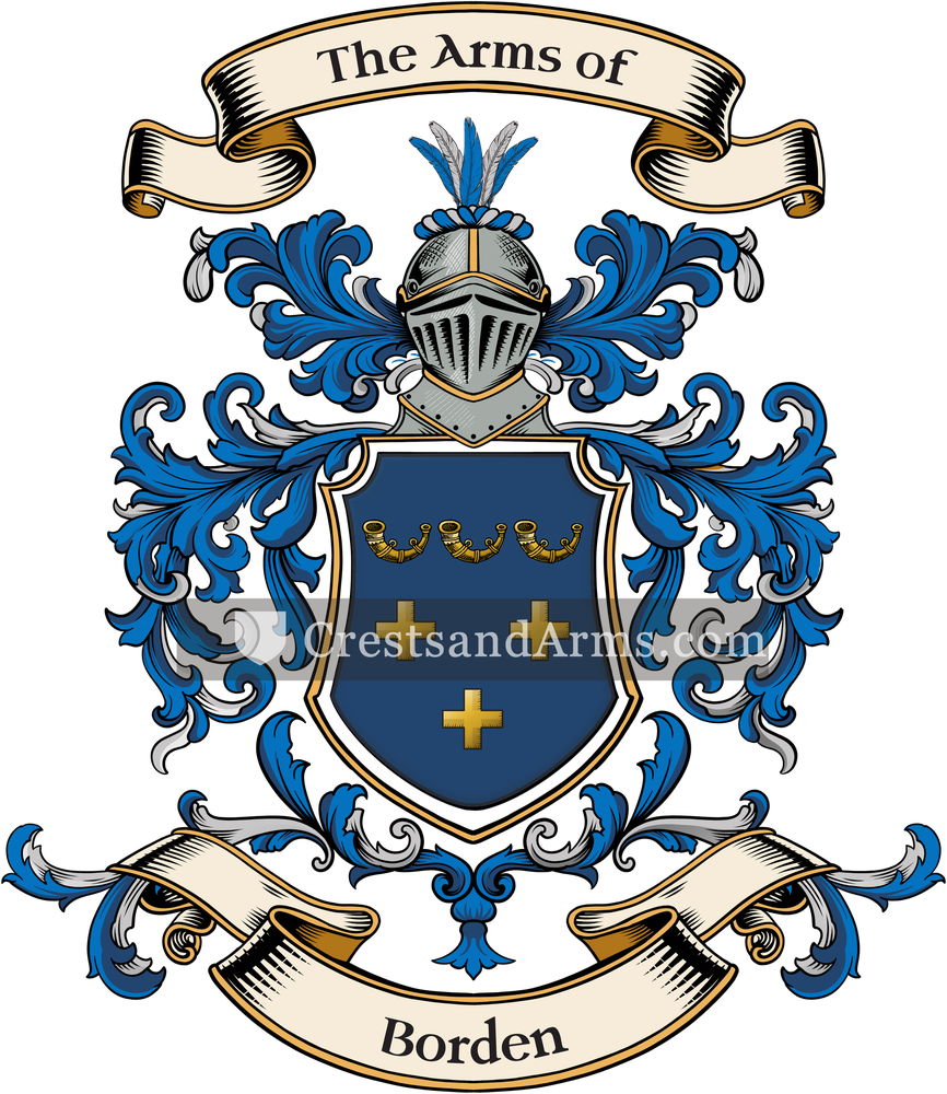 The Borden coat of arms, drawn from the recorded blazon