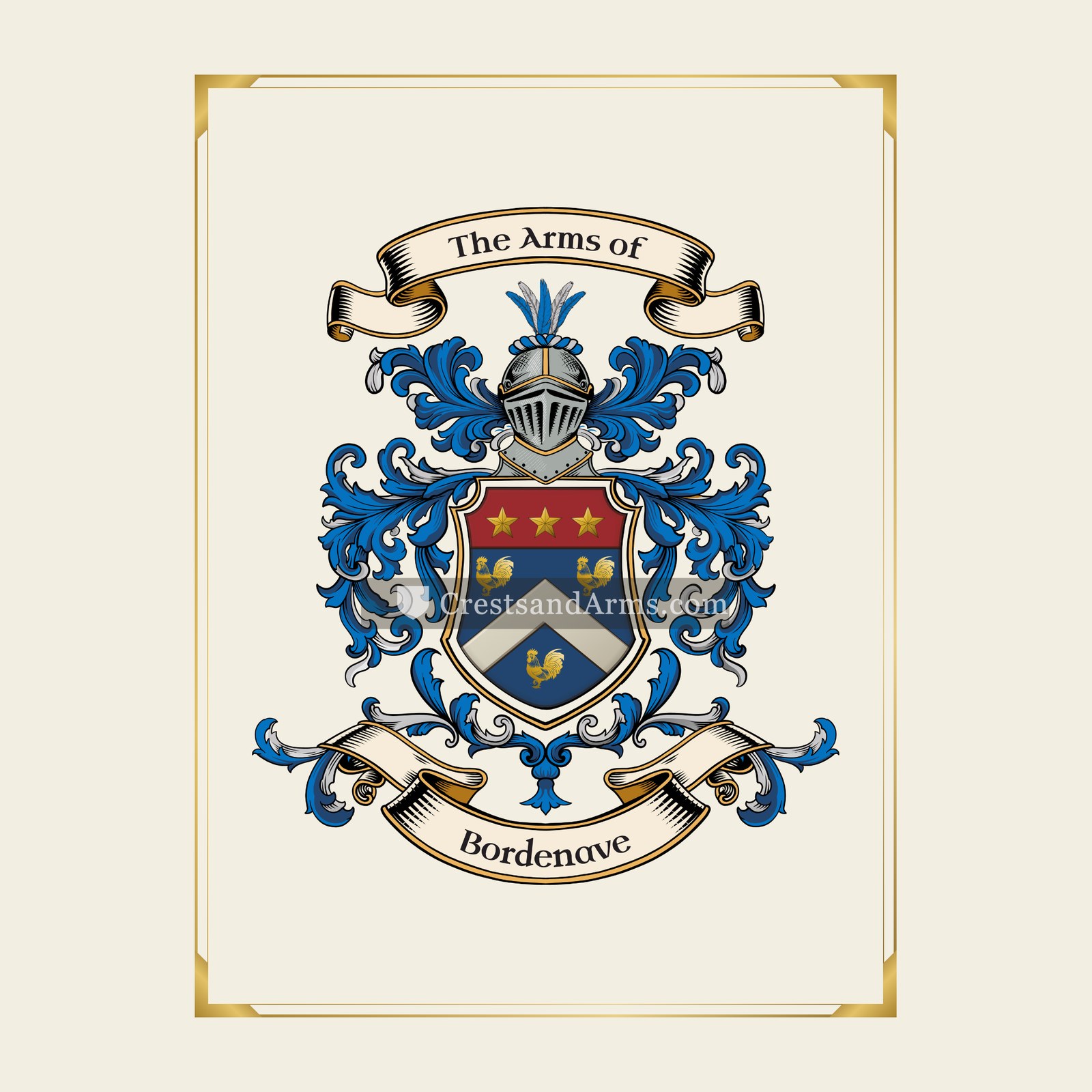 With gold border