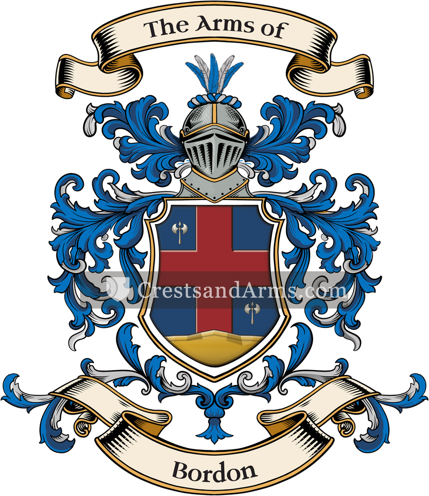 The Bordon coat of arms, drawn from the recorded blazon