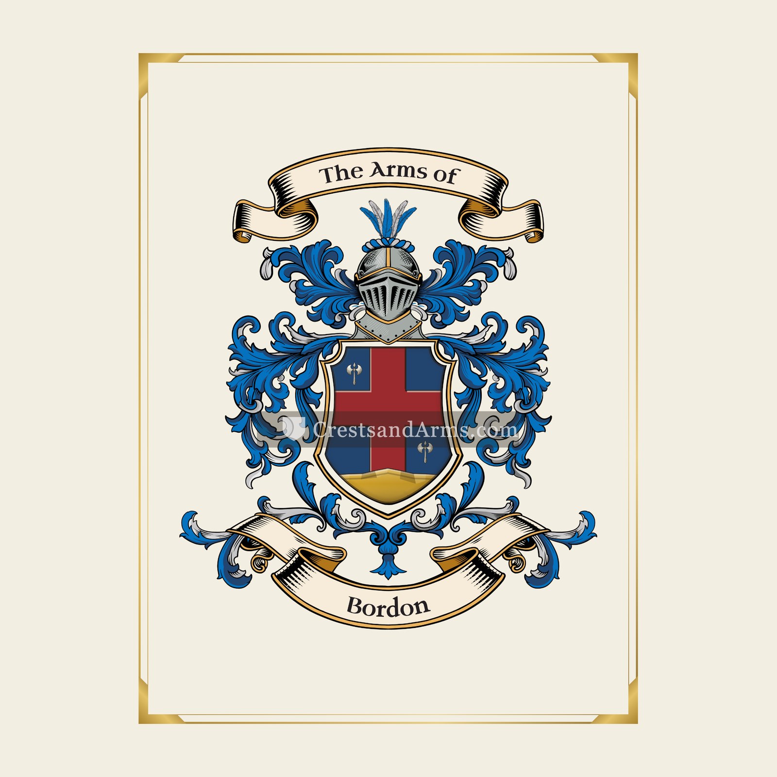 With gold border