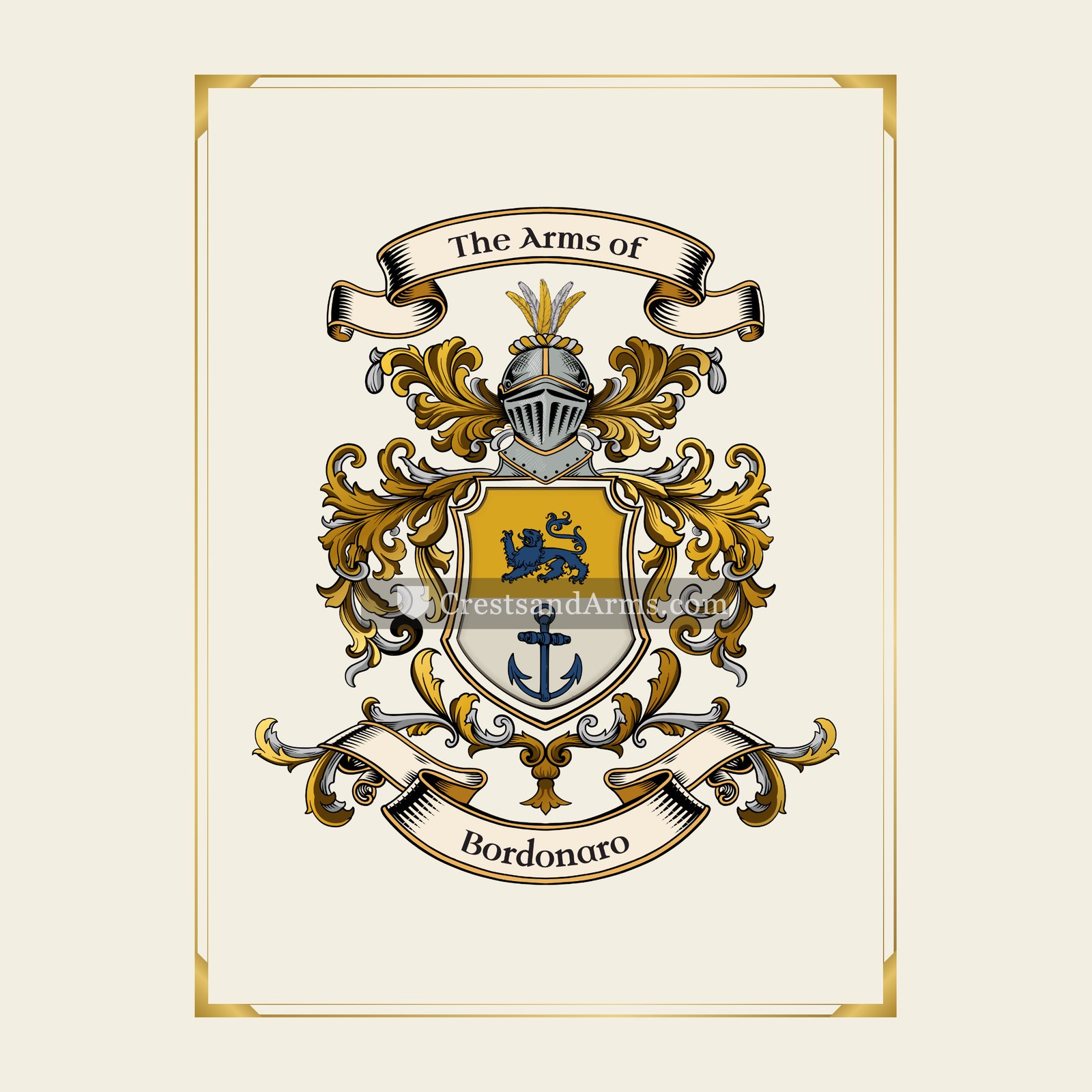 With gold border