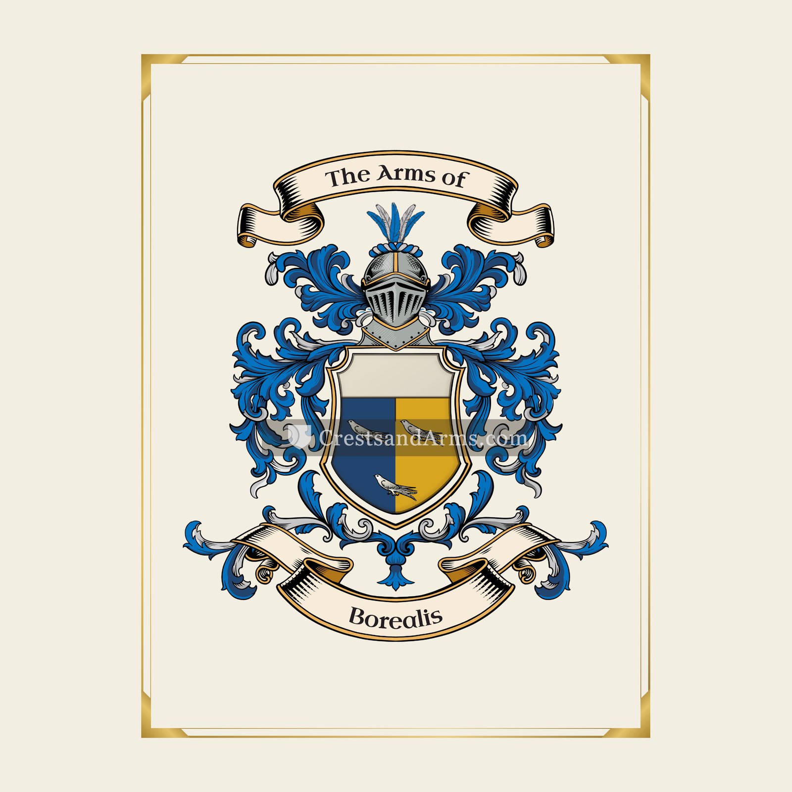 With gold border