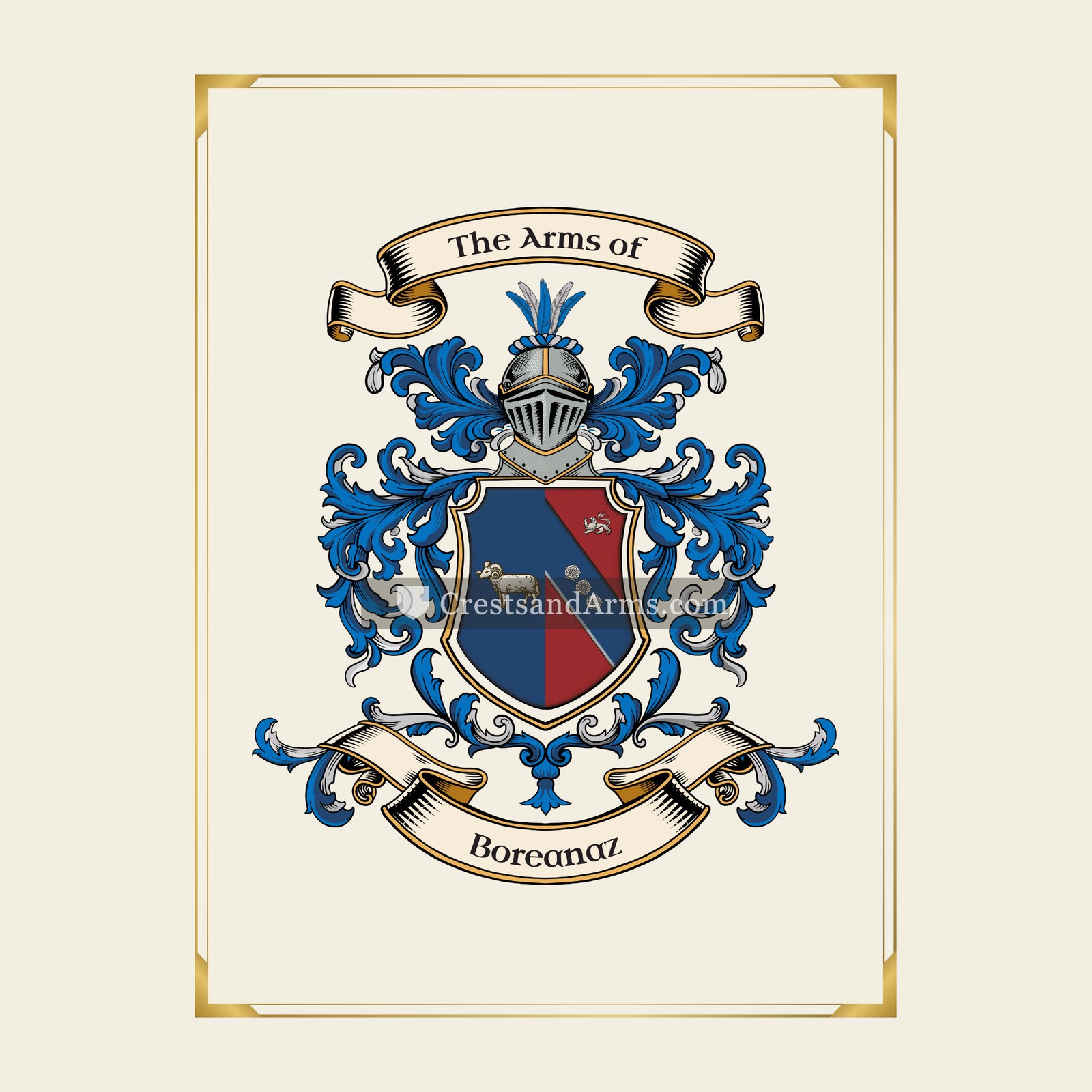 With gold border