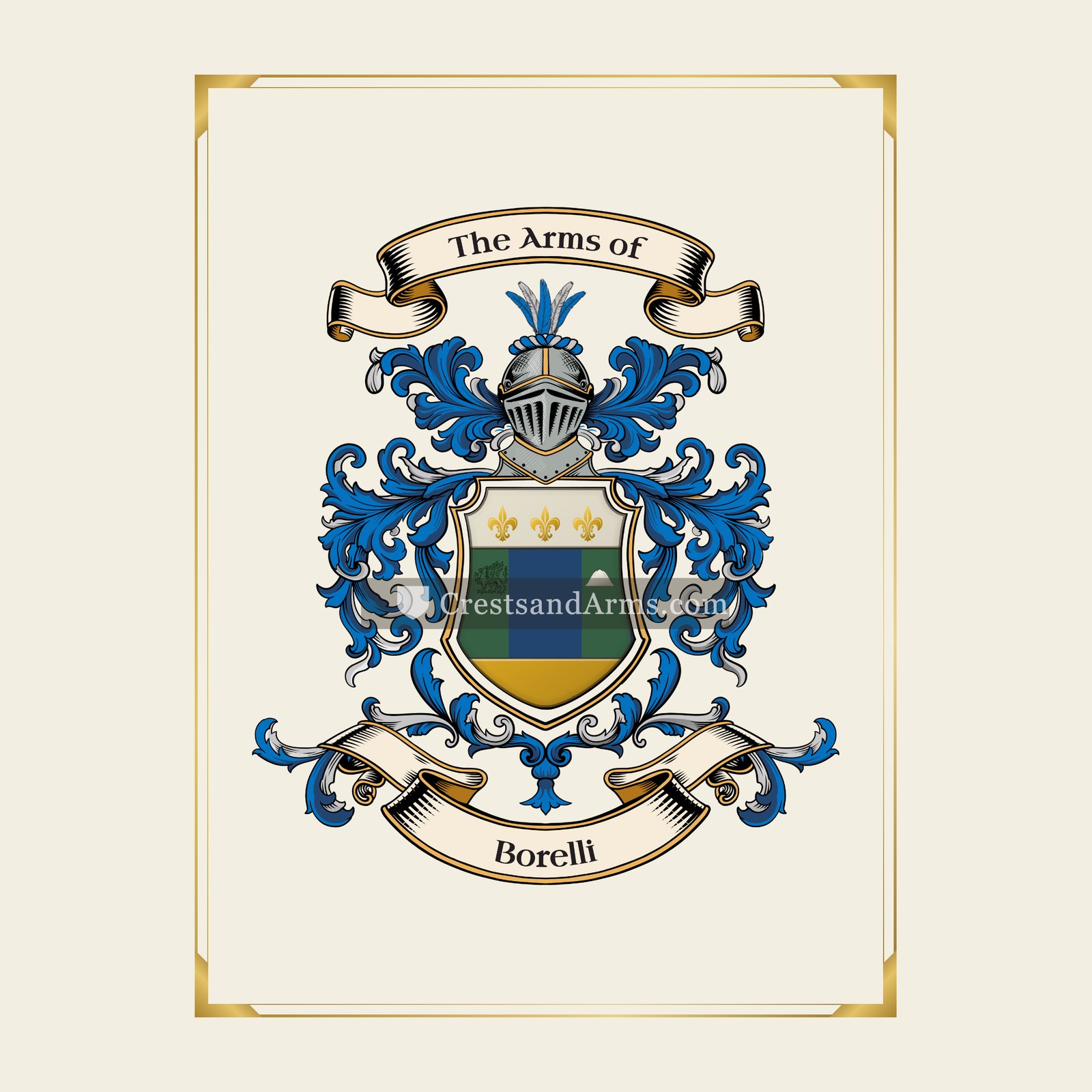 With gold border