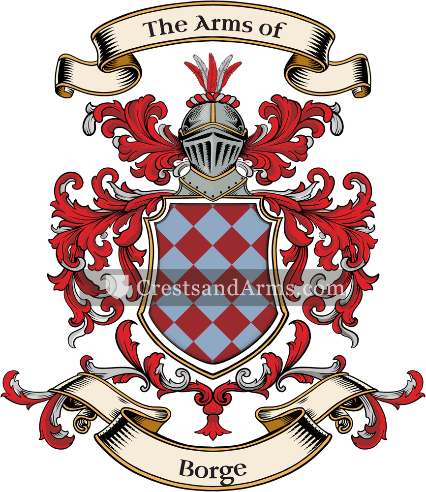 The Borge coat of arms, drawn from the recorded blazon