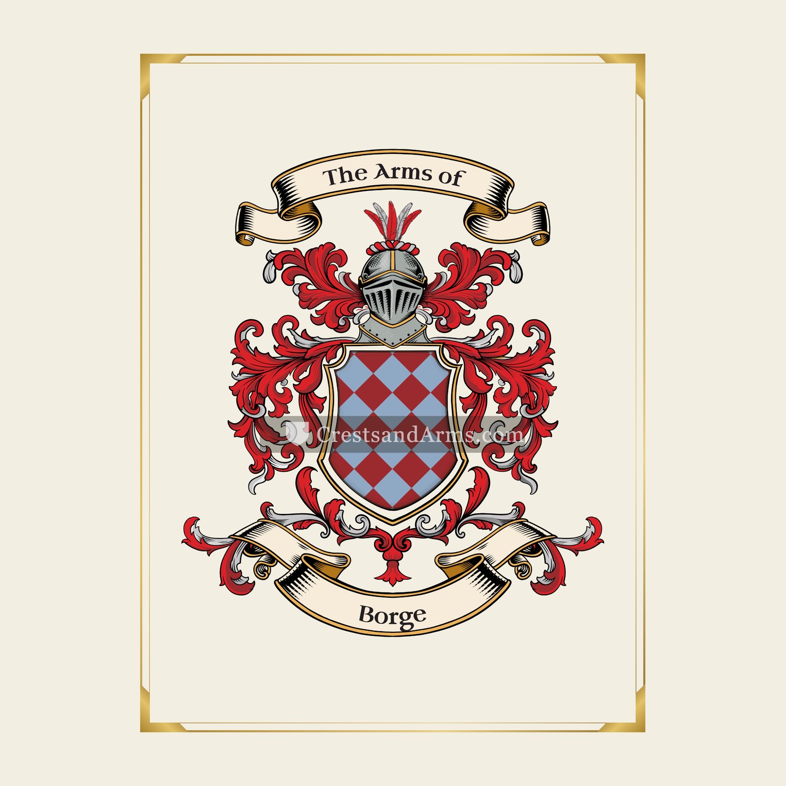 With gold border