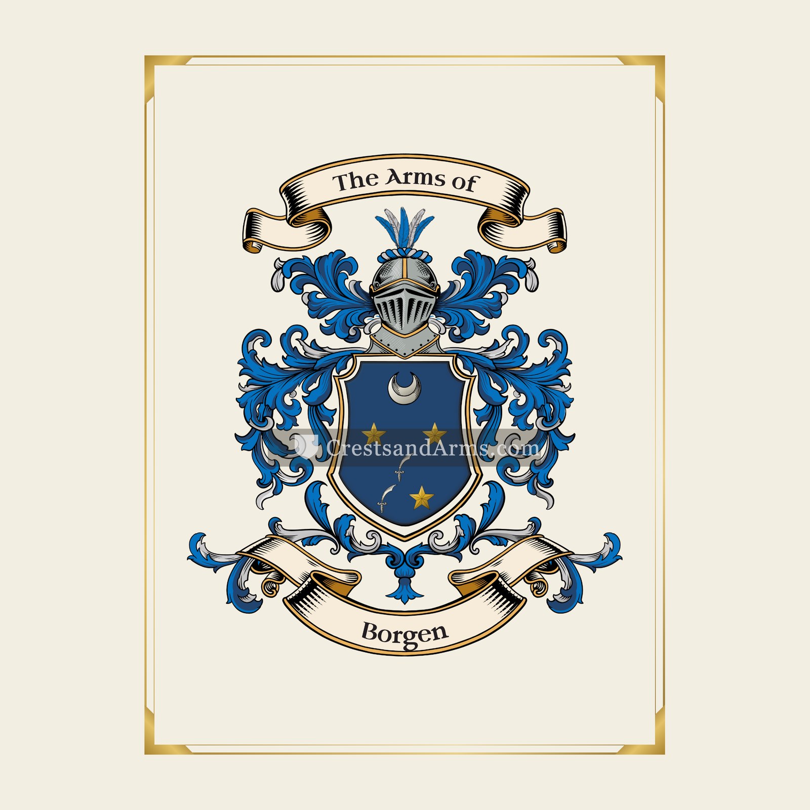 With gold border