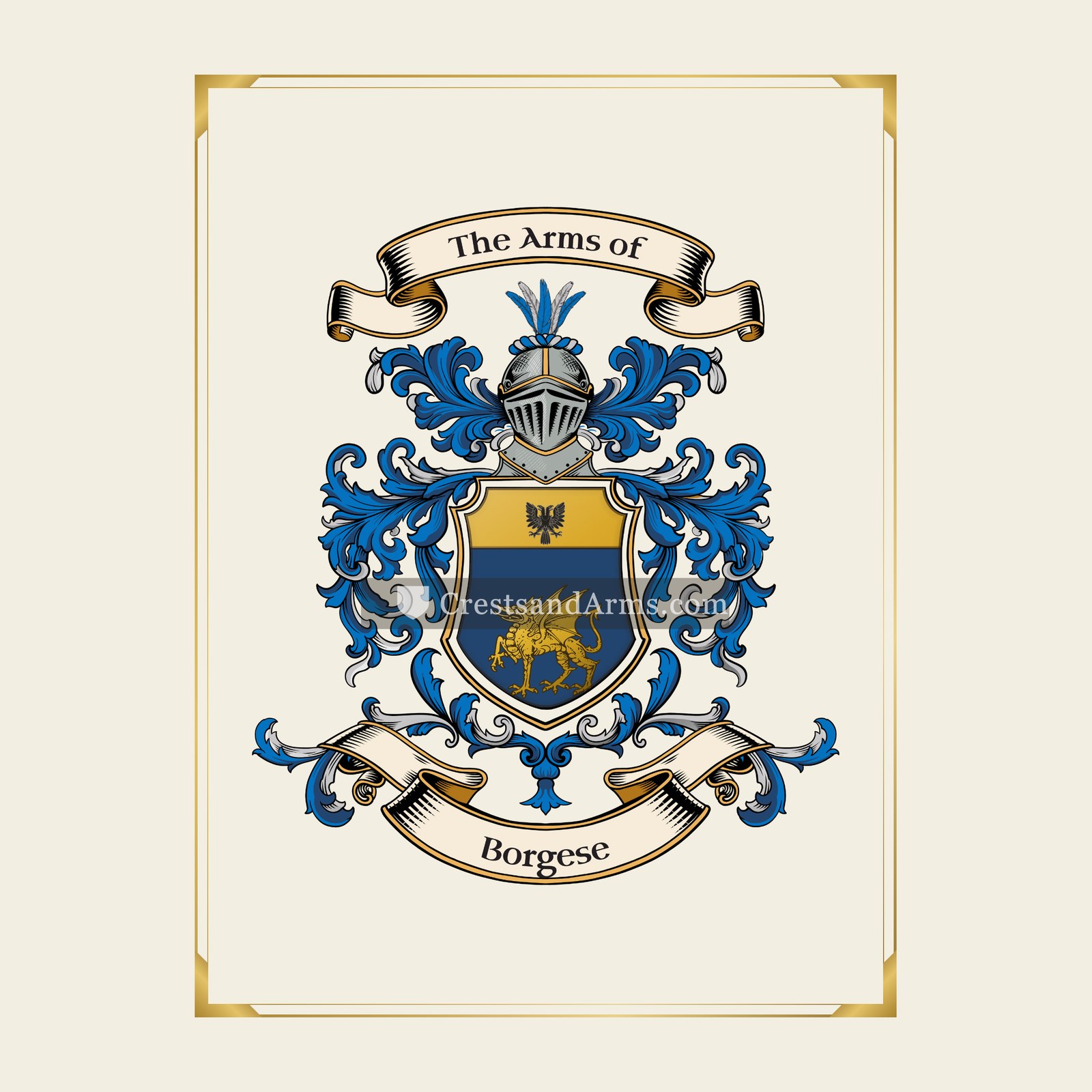 With gold border