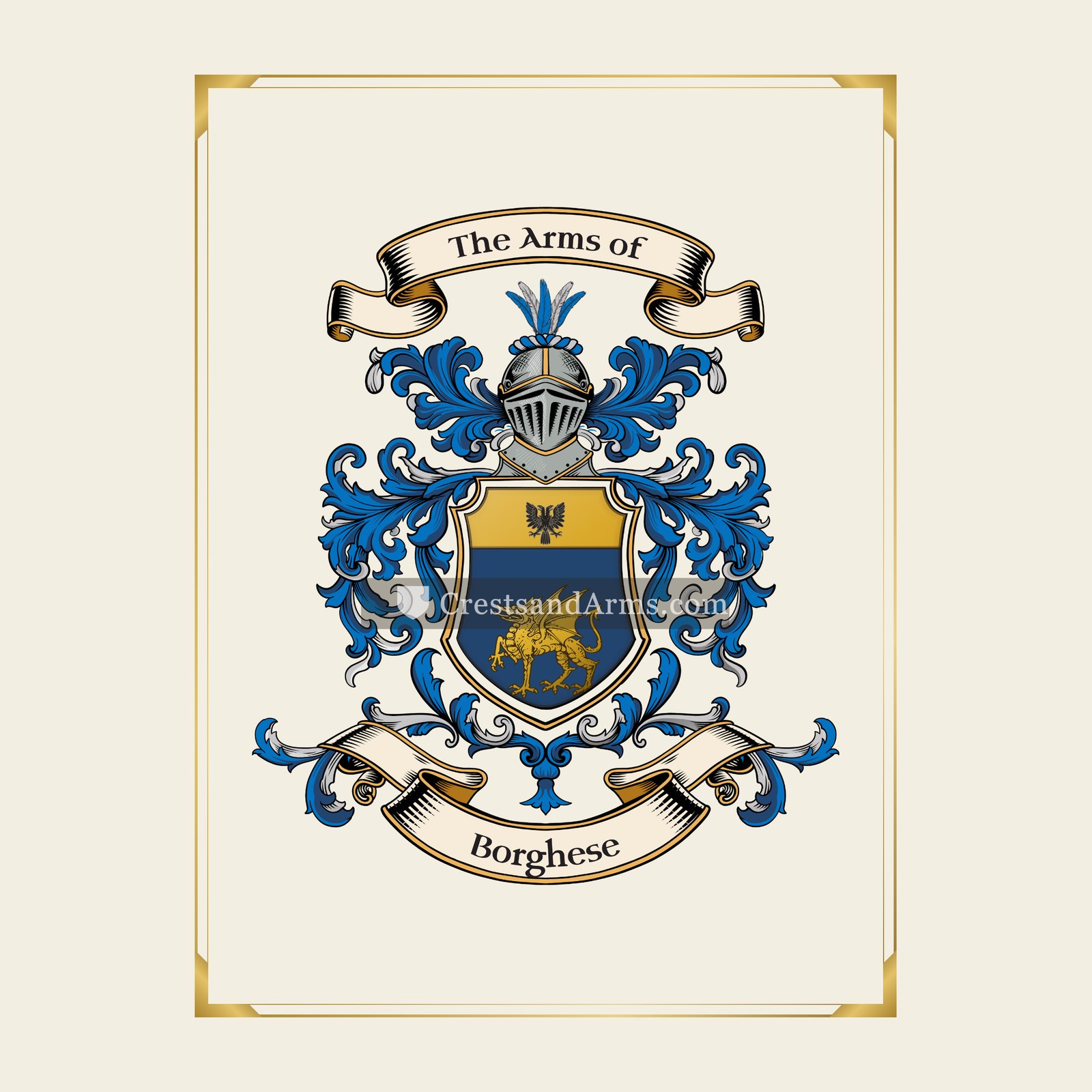 With gold border