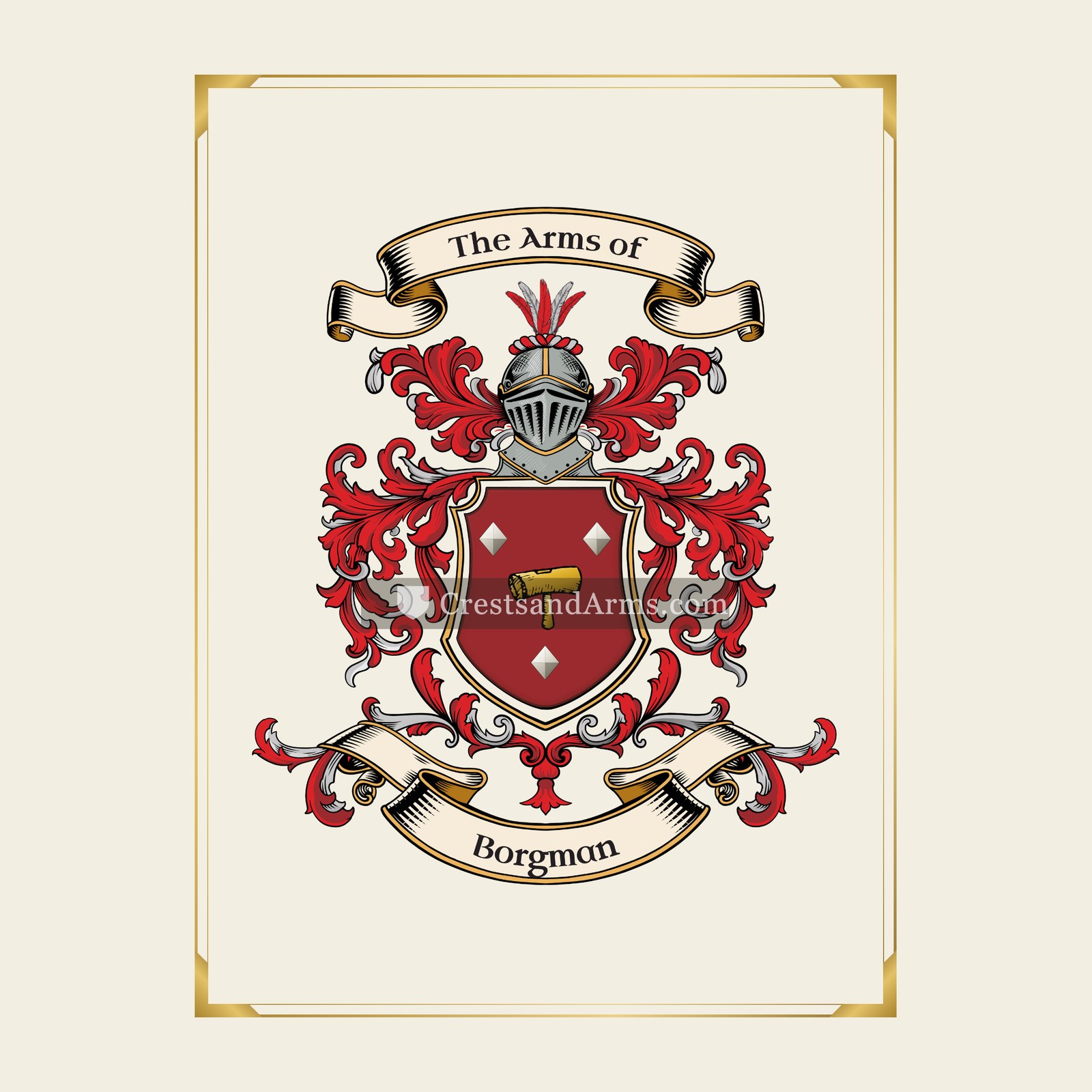 With gold border