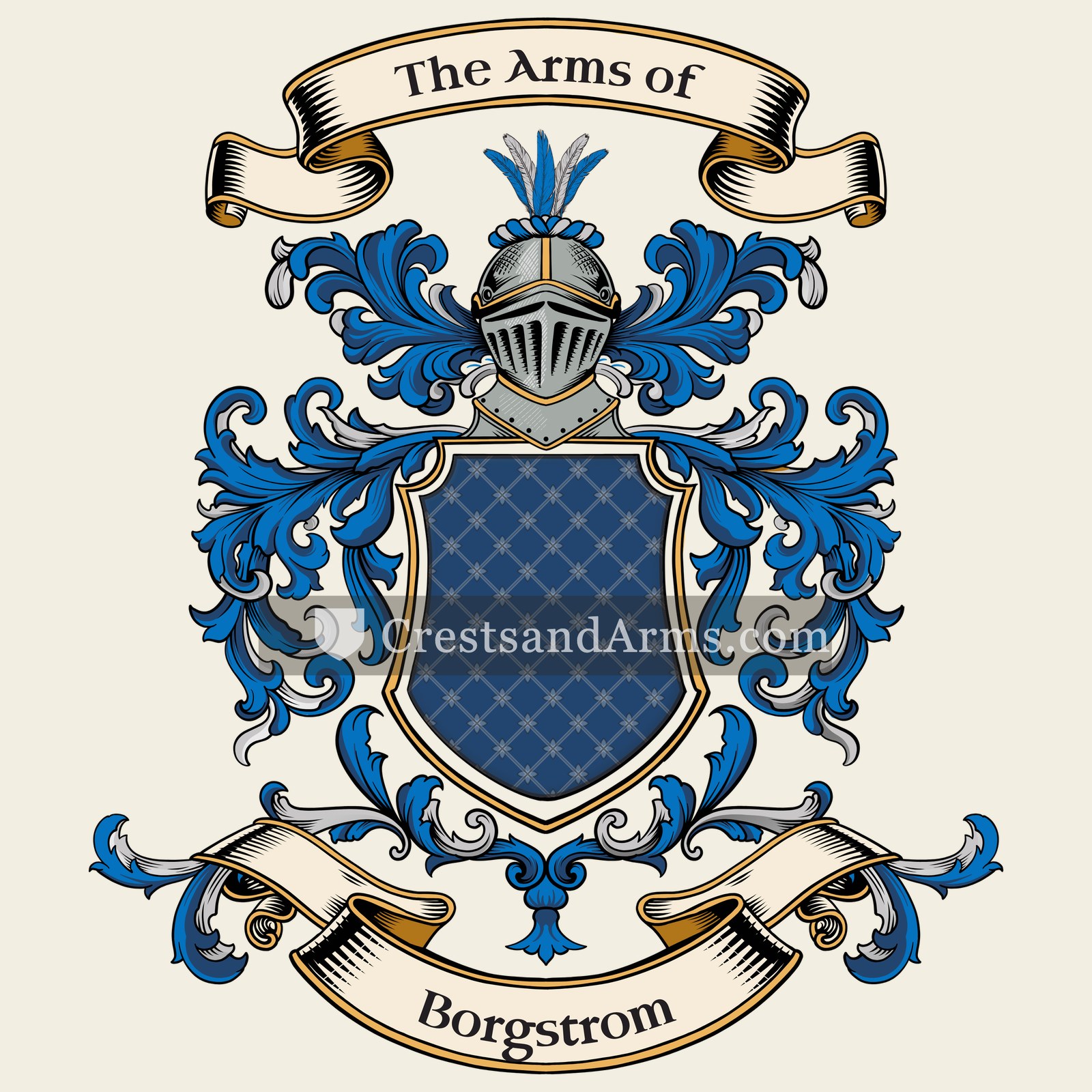 The Borgstrom coat of arms, drawn from the recorded blazon