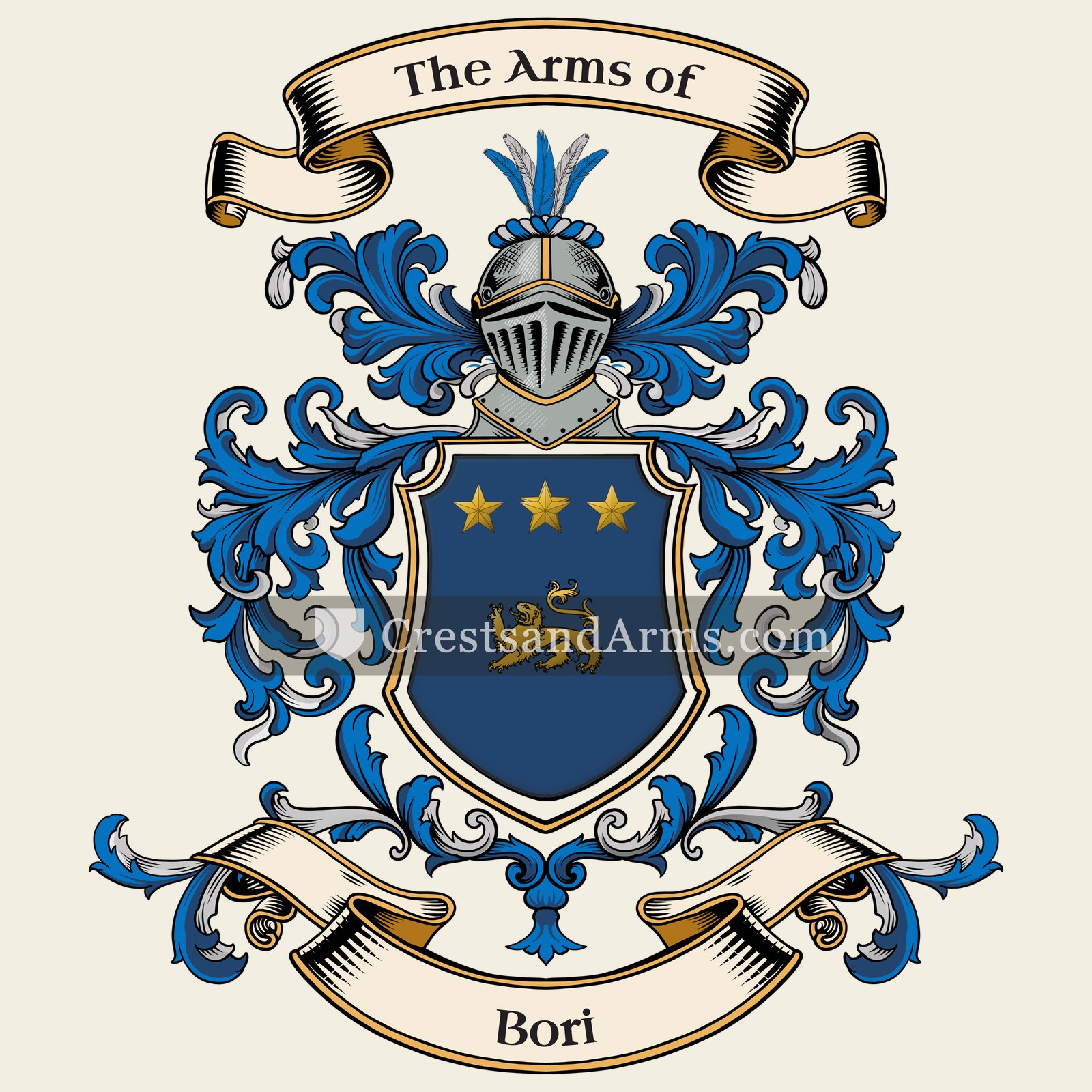 The Bori coat of arms, drawn from the recorded blazon