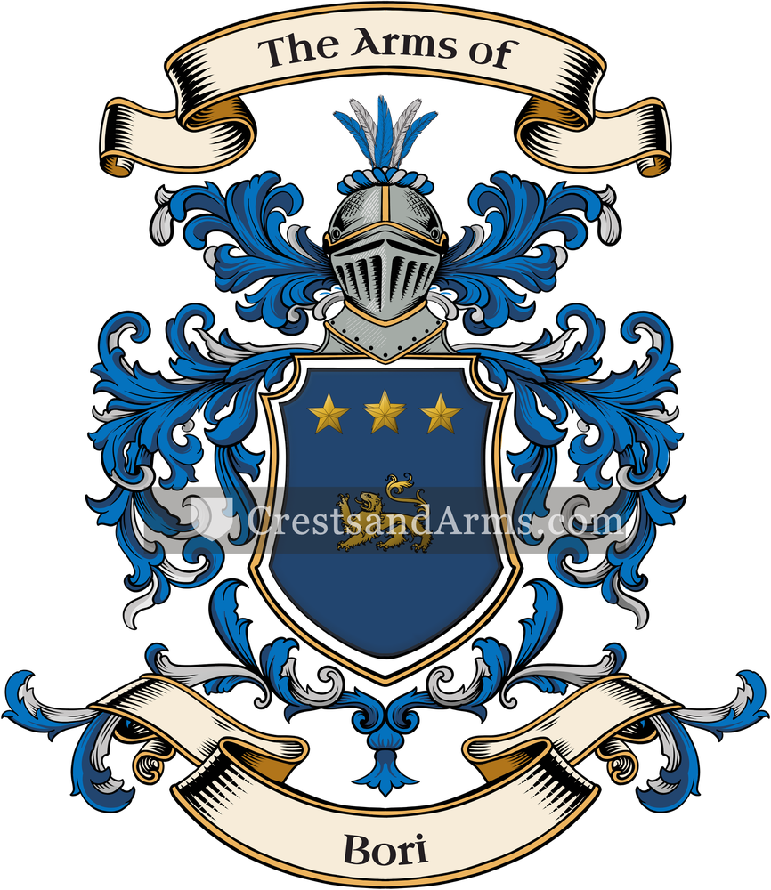 The Bori coat of arms, drawn from the recorded blazon