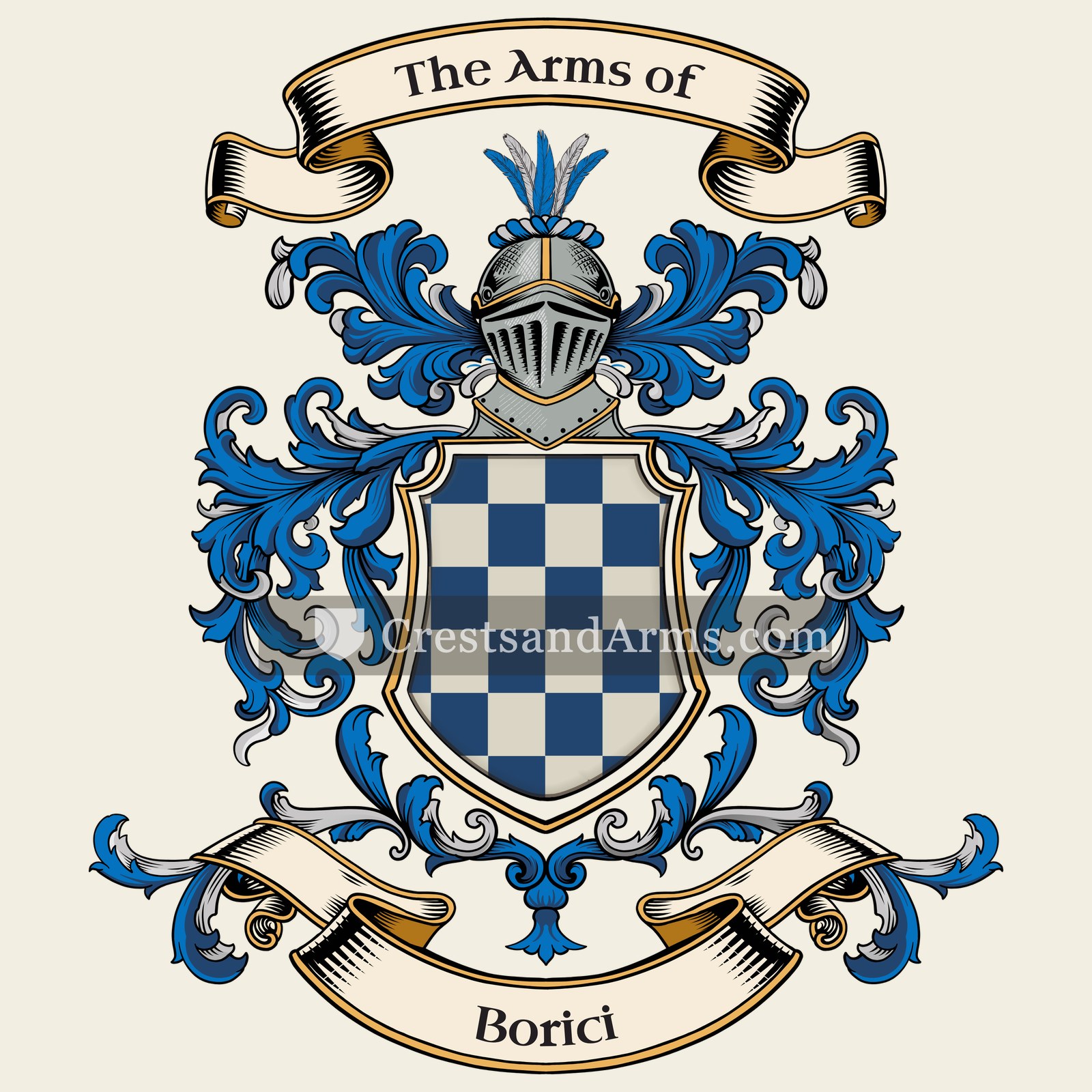The Borici coat of arms, drawn from the recorded blazon