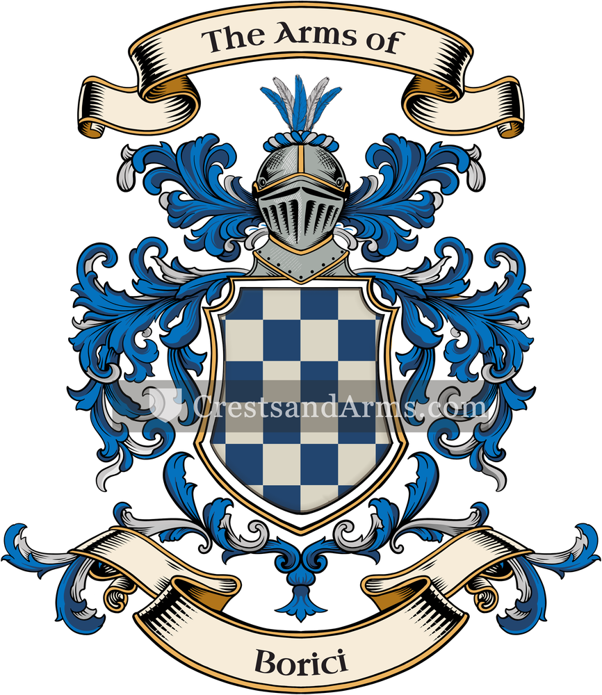 The Borici coat of arms, drawn from the recorded blazon